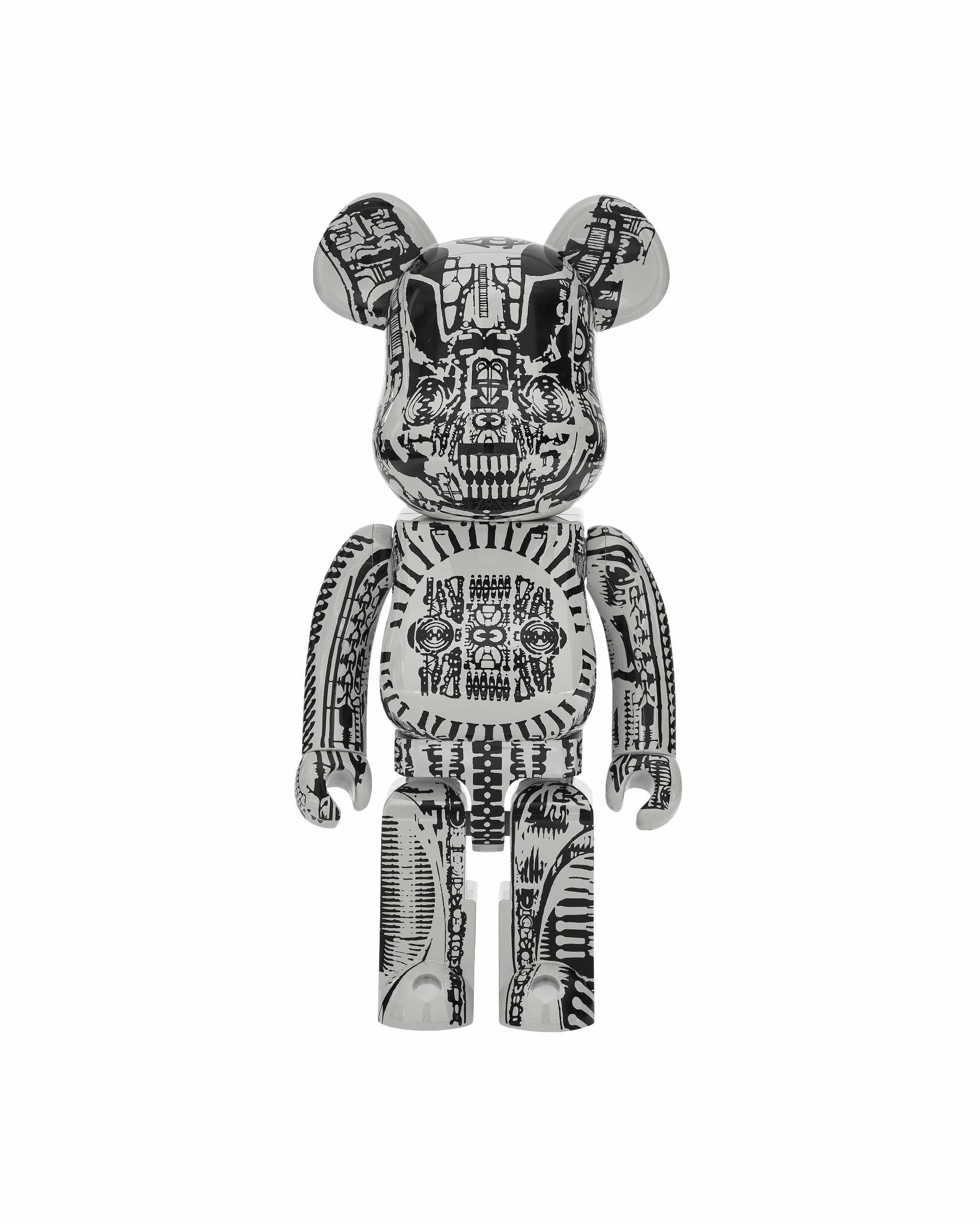 1000% H.R. Giger Chrome Version Be@rbrick White