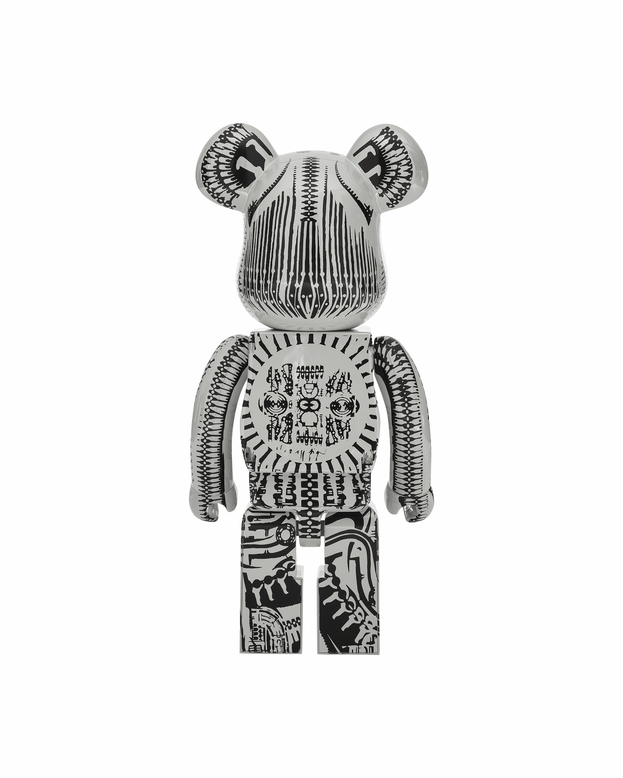 1000% H.R. Giger Chrome Version Be@rbrick White