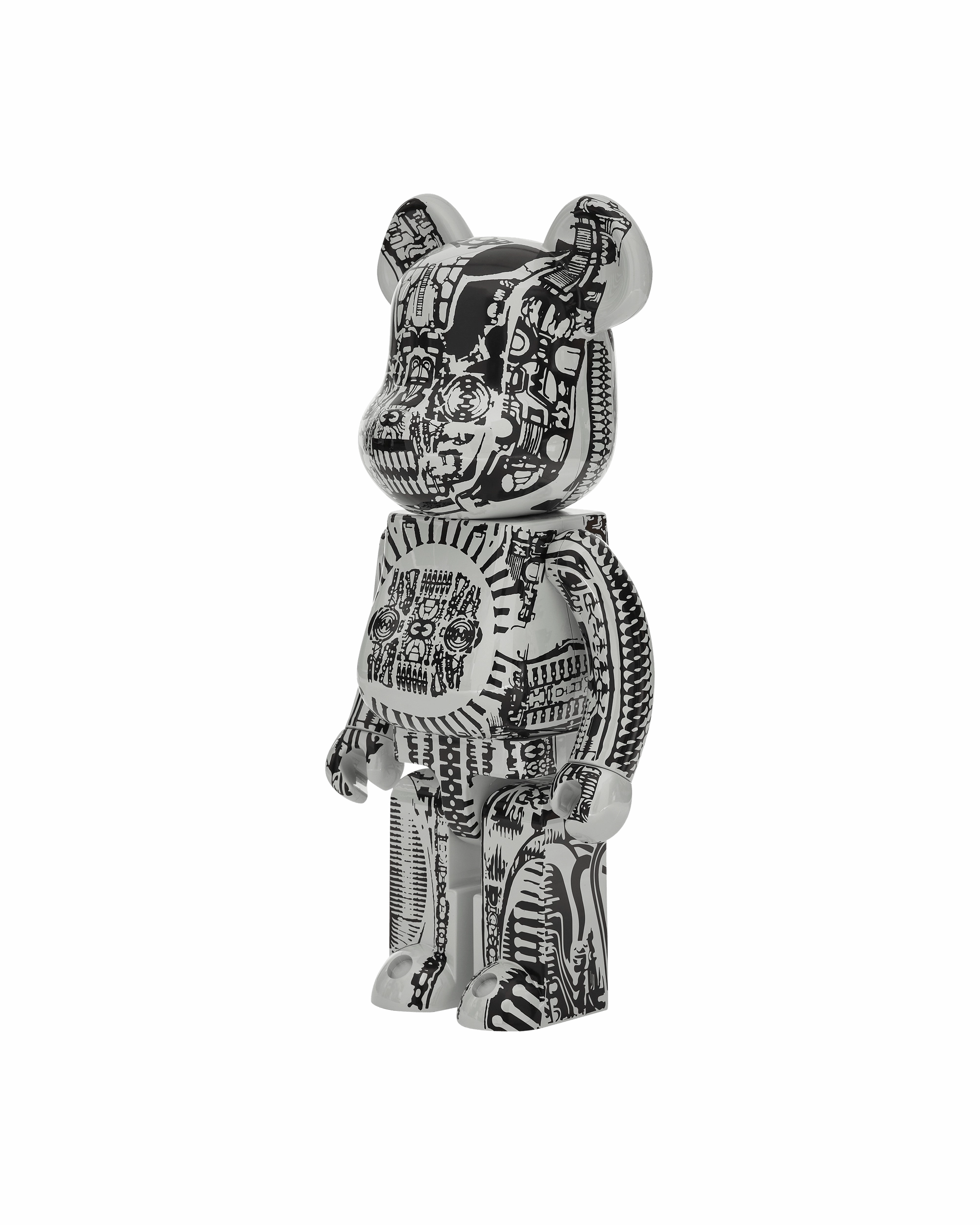 1000% H.R. Giger Chrome Version Be@rbrick White