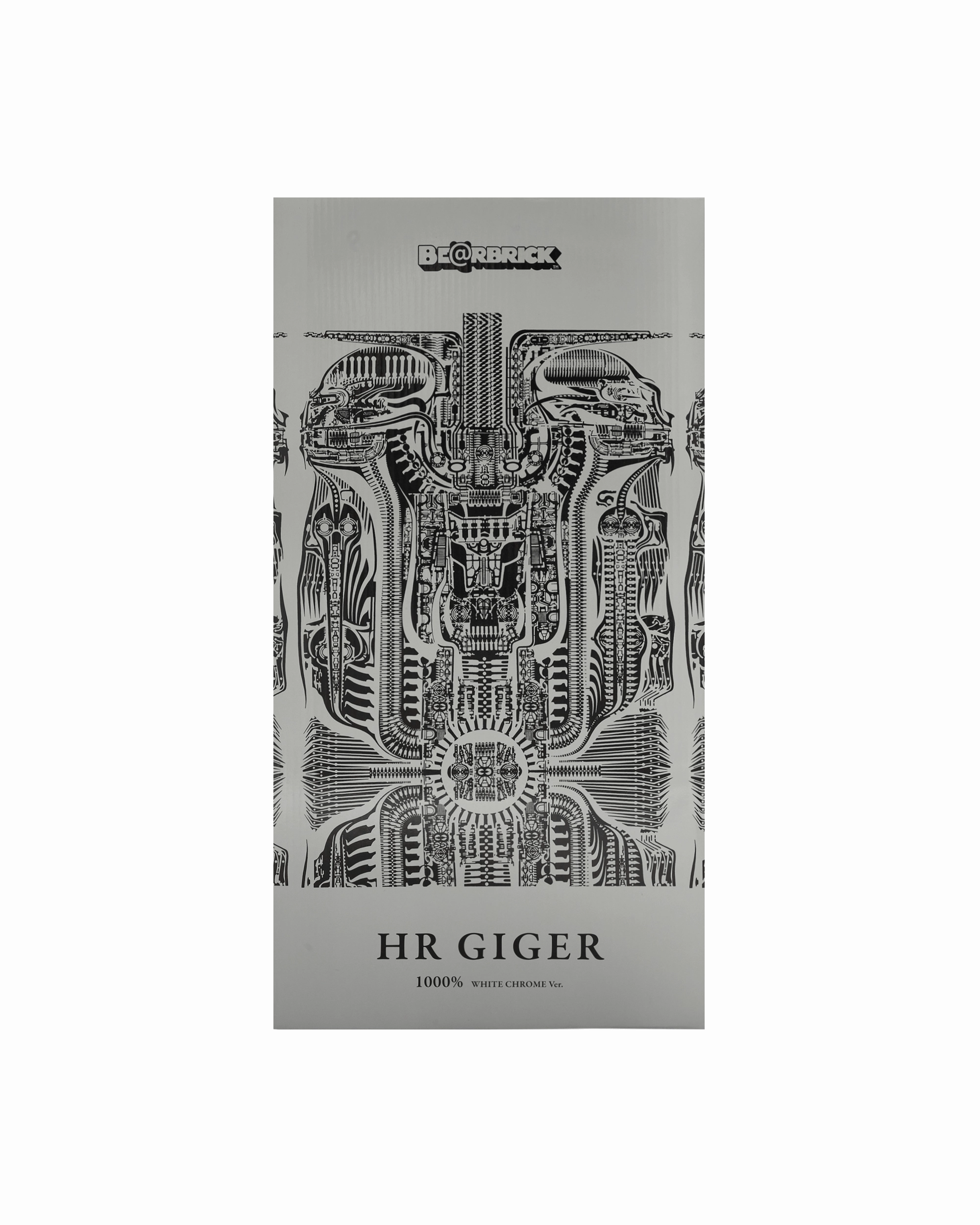 1000% H.R. Giger Chrome Version Be@rbrick White