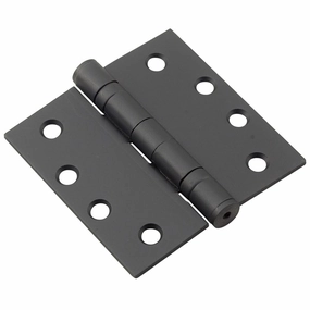 4" (102 mm) Full Mortise Ball Bearing Butt Hinge Black, 3 Pack
