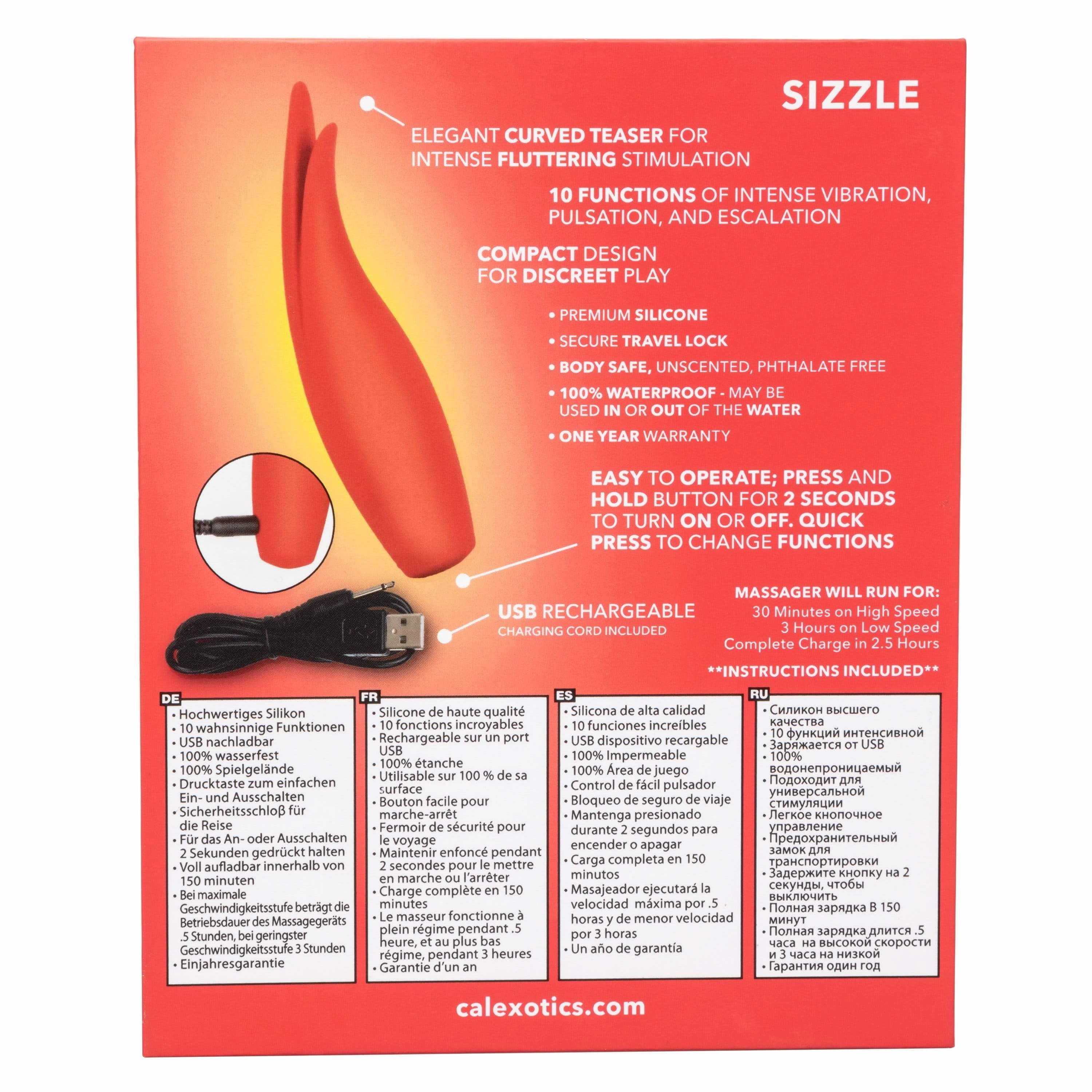 California Exotics - Red Hot Sizzle Clit Massager (Red)
