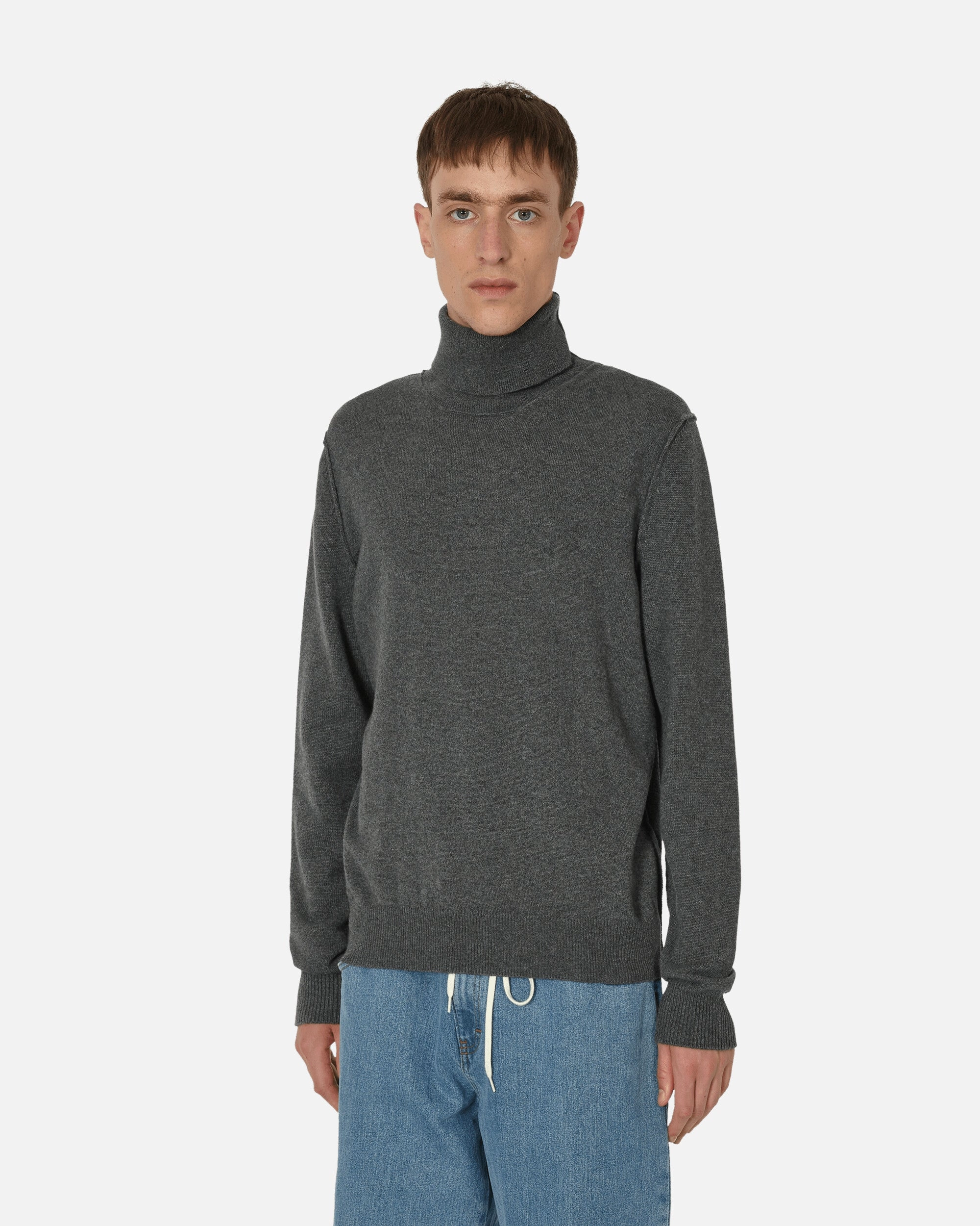 Cashmere Turtleneck Sweater Medium Grey