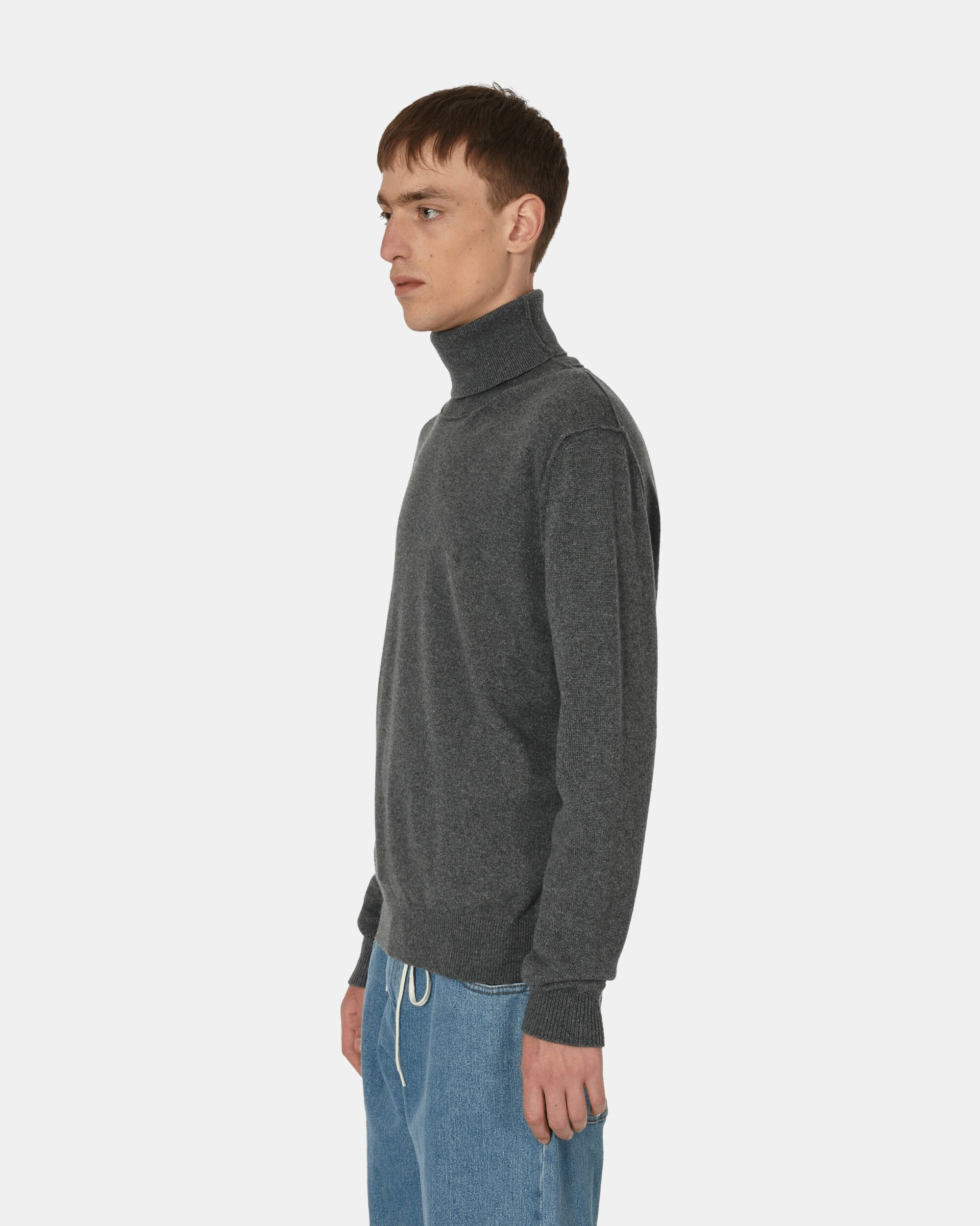 Cashmere Turtleneck Sweater Medium Grey
