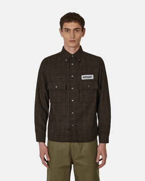 Checked Two Pocket Shirt Brown