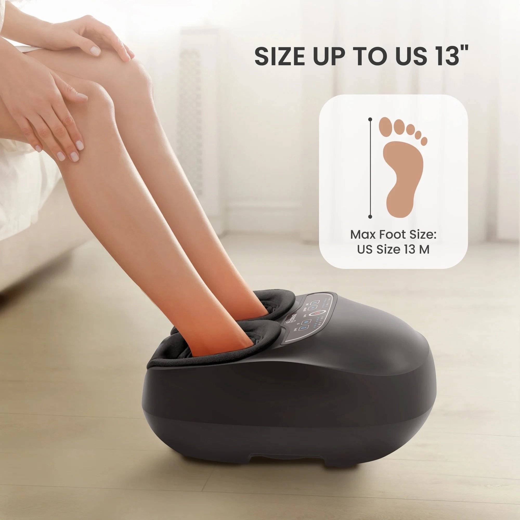 Comfier CF-53WM10 Foot Massager with Heat, Up to Size: 13, Black