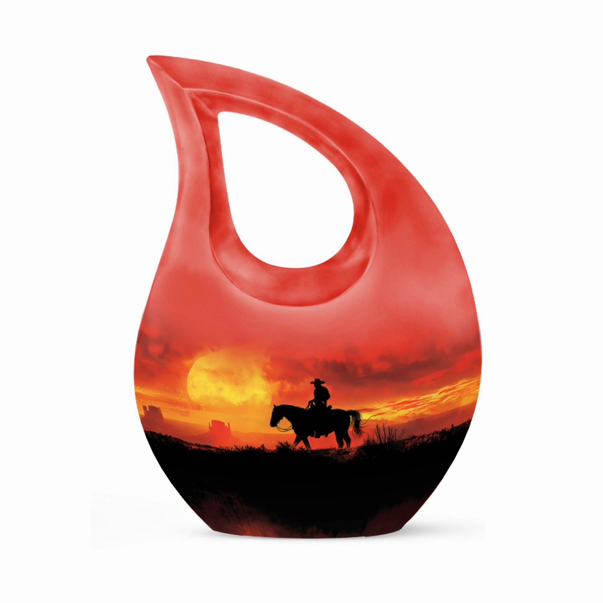 Cowboy Saga: Memorial Urn for Heartfelt Ashes Preservation