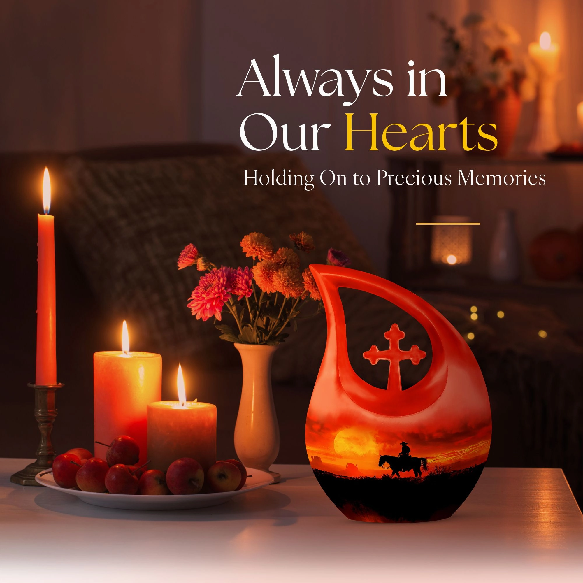 Cowboy Saga: Memorial Urn for Heartfelt Ashes Preservation