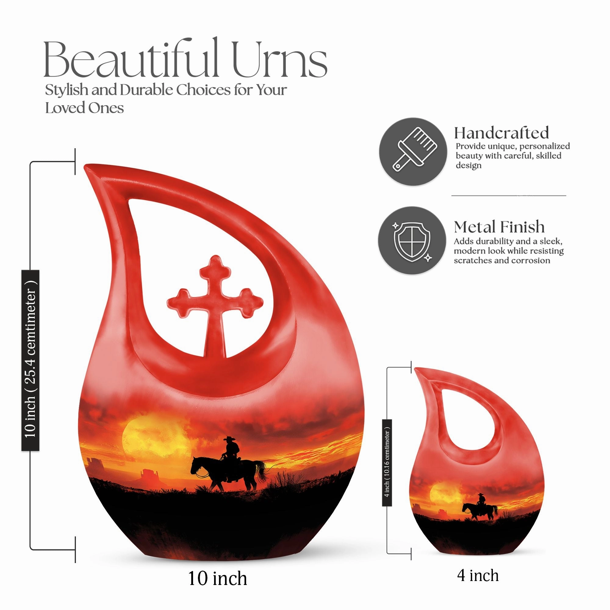 Cowboy Saga: Memorial Urn for Heartfelt Ashes Preservation