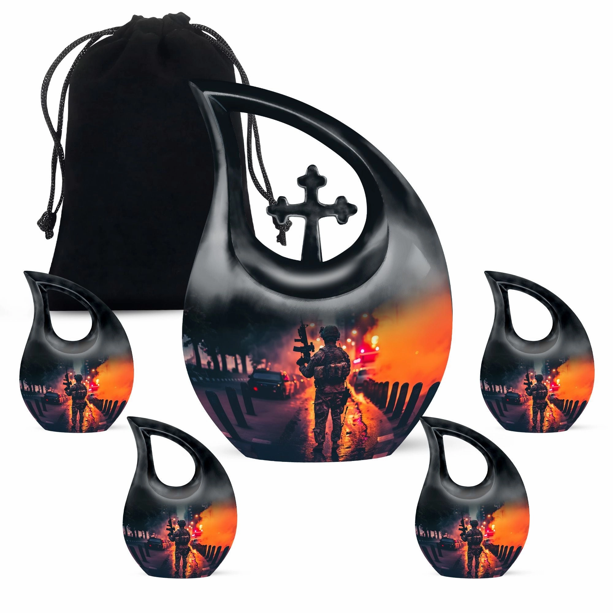 Cross-Drop Military Memorial Urn: Affordable Honoring Solution