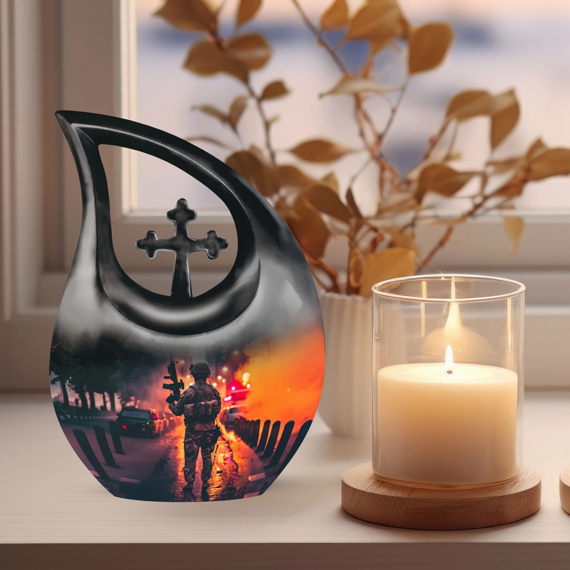 Cross-Drop Military Memorial Urn: Affordable Honoring Solution