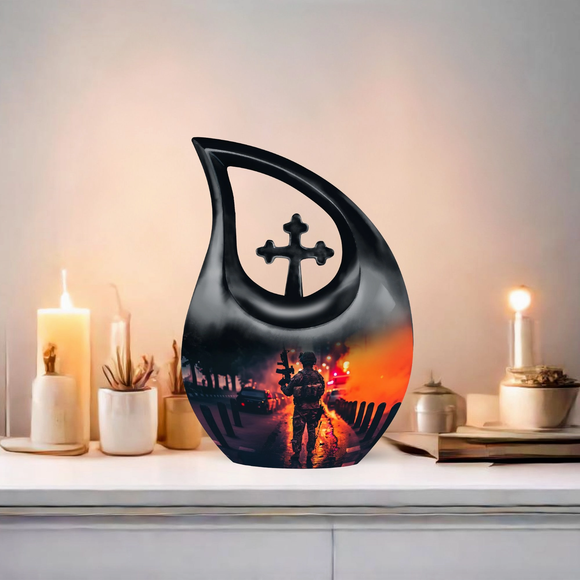 Cross-Drop Military Memorial Urn: Affordable Honoring Solution