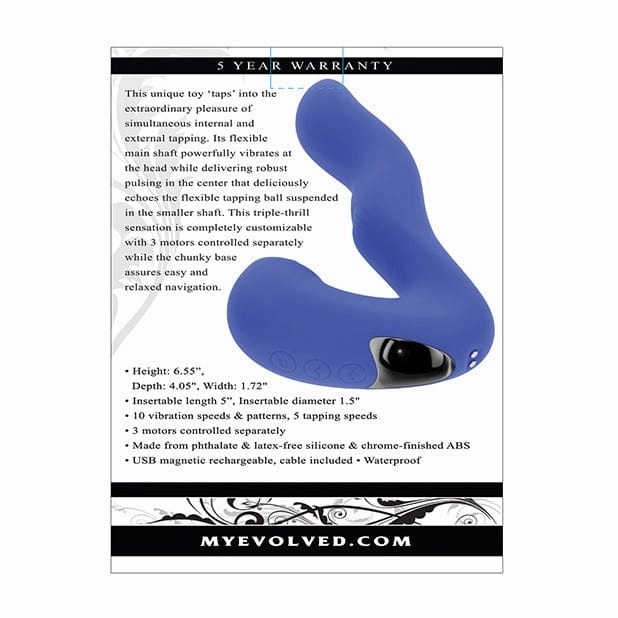 Evolved - Tappity Tap Dual G Spot Vibrator Massager (Blue)