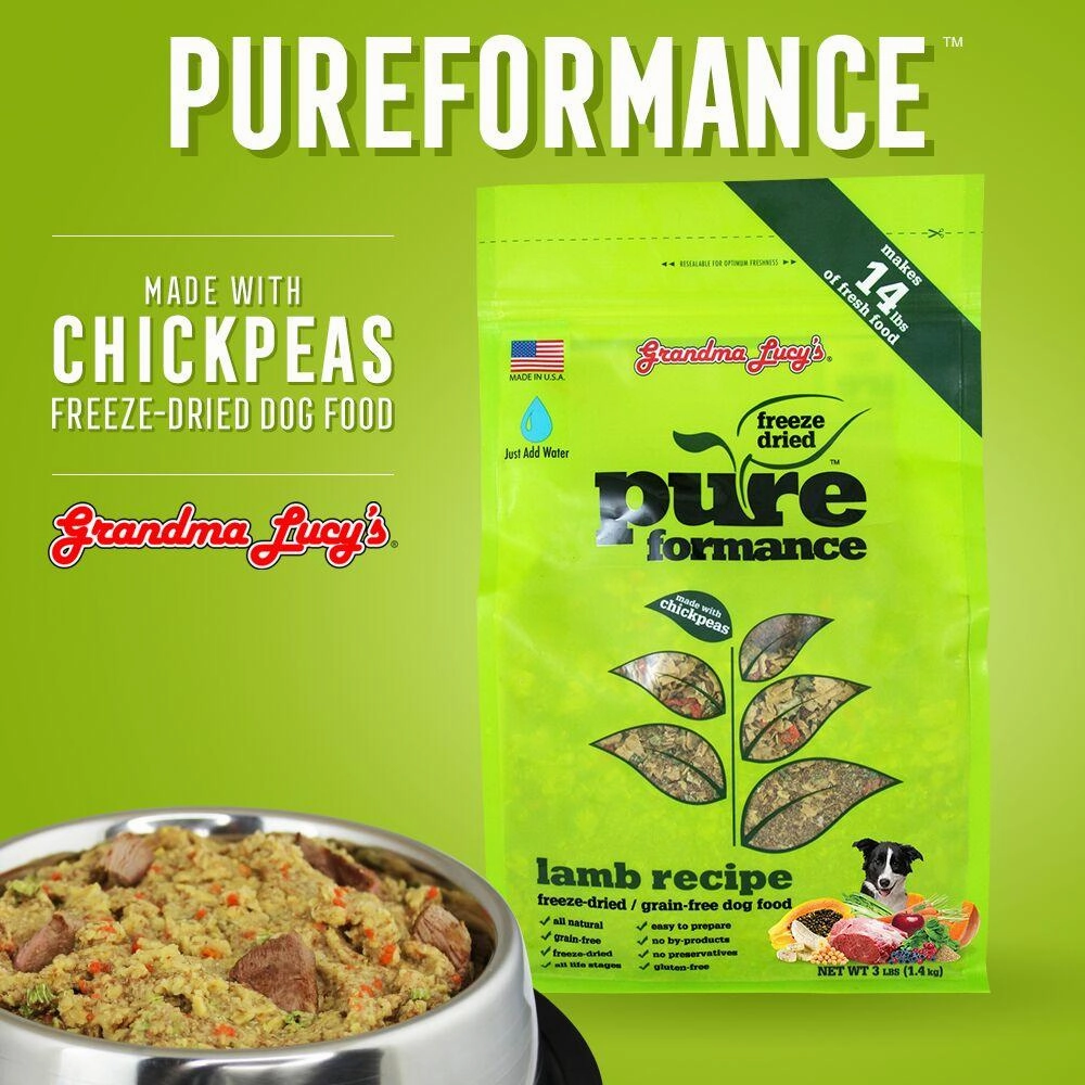 Grandma Lucy's Pureformance Lamb and Chickpea Freeze-Dried Grain-Free Dog Food