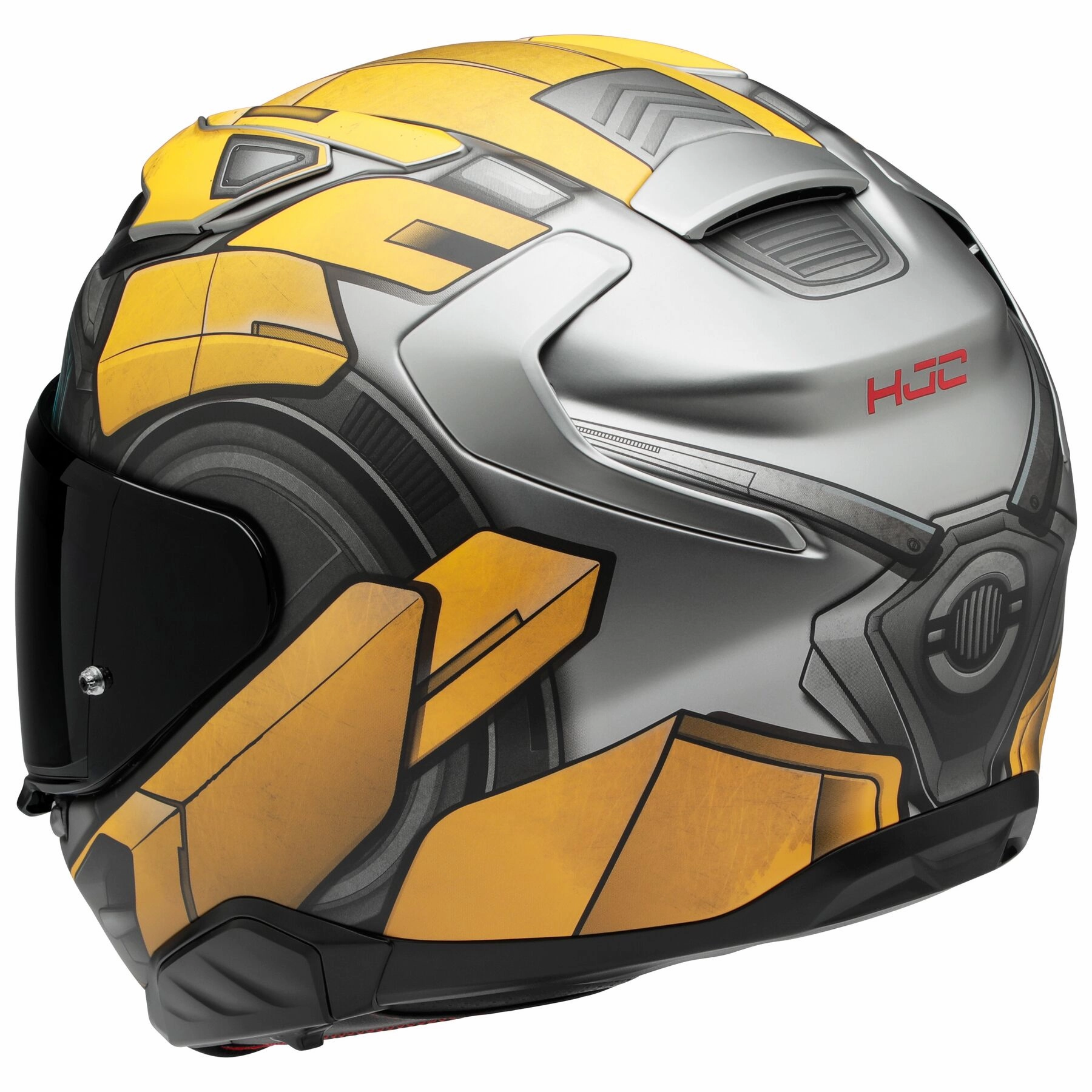 HJC F71 Full Face Bluetooth Helmet Bumblebee MC-3SF 11b Installed
