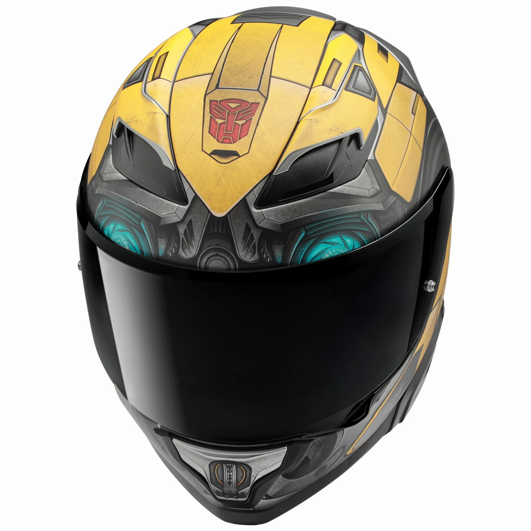 HJC F71 Full Face Bluetooth Helmet Bumblebee MC-3SF 11b Installed