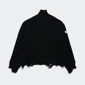 Horizontal Links Pullover Knit - Black