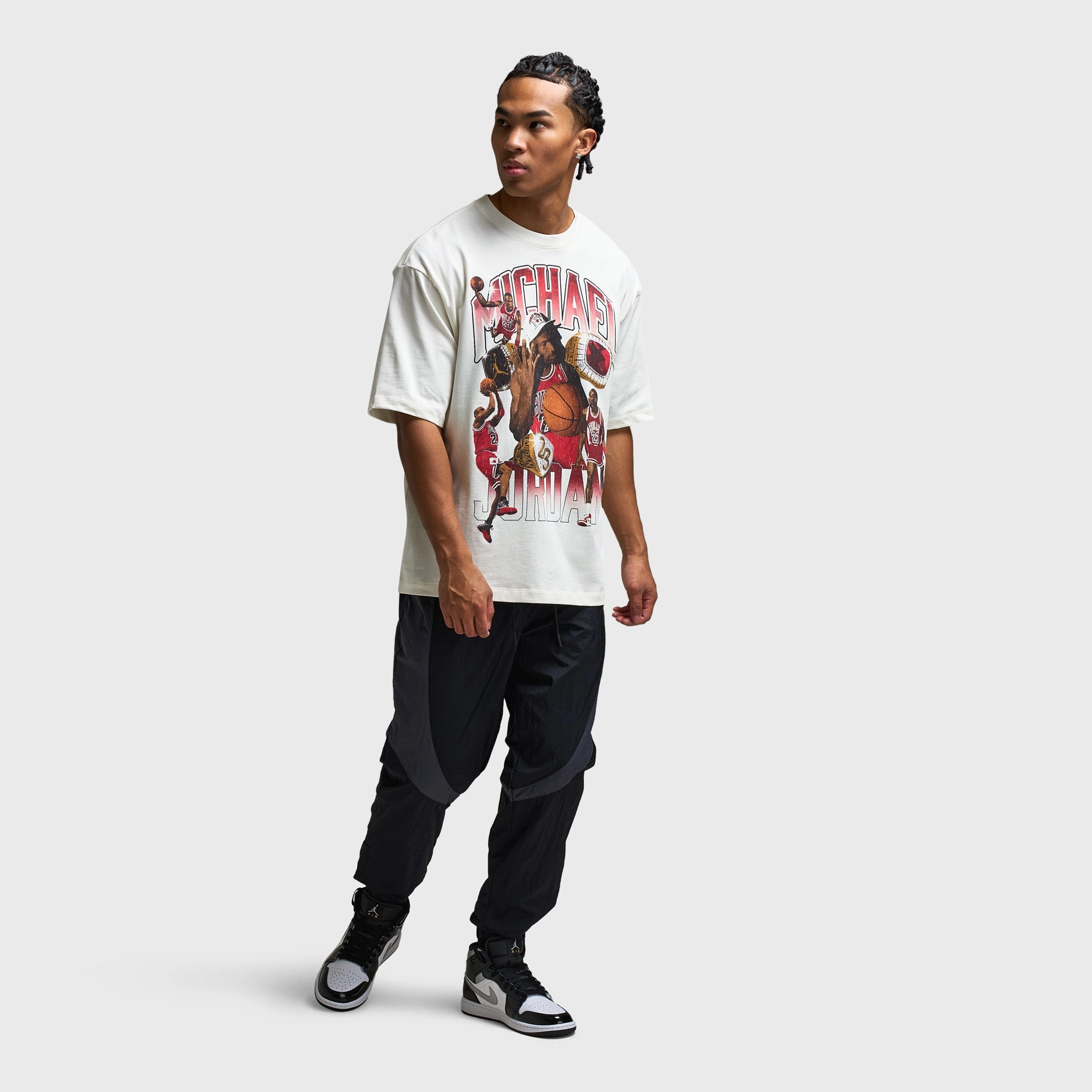 Jordan Photo Graphic Oversized T-Shirt Sail / Varsity Red - Varsity Red