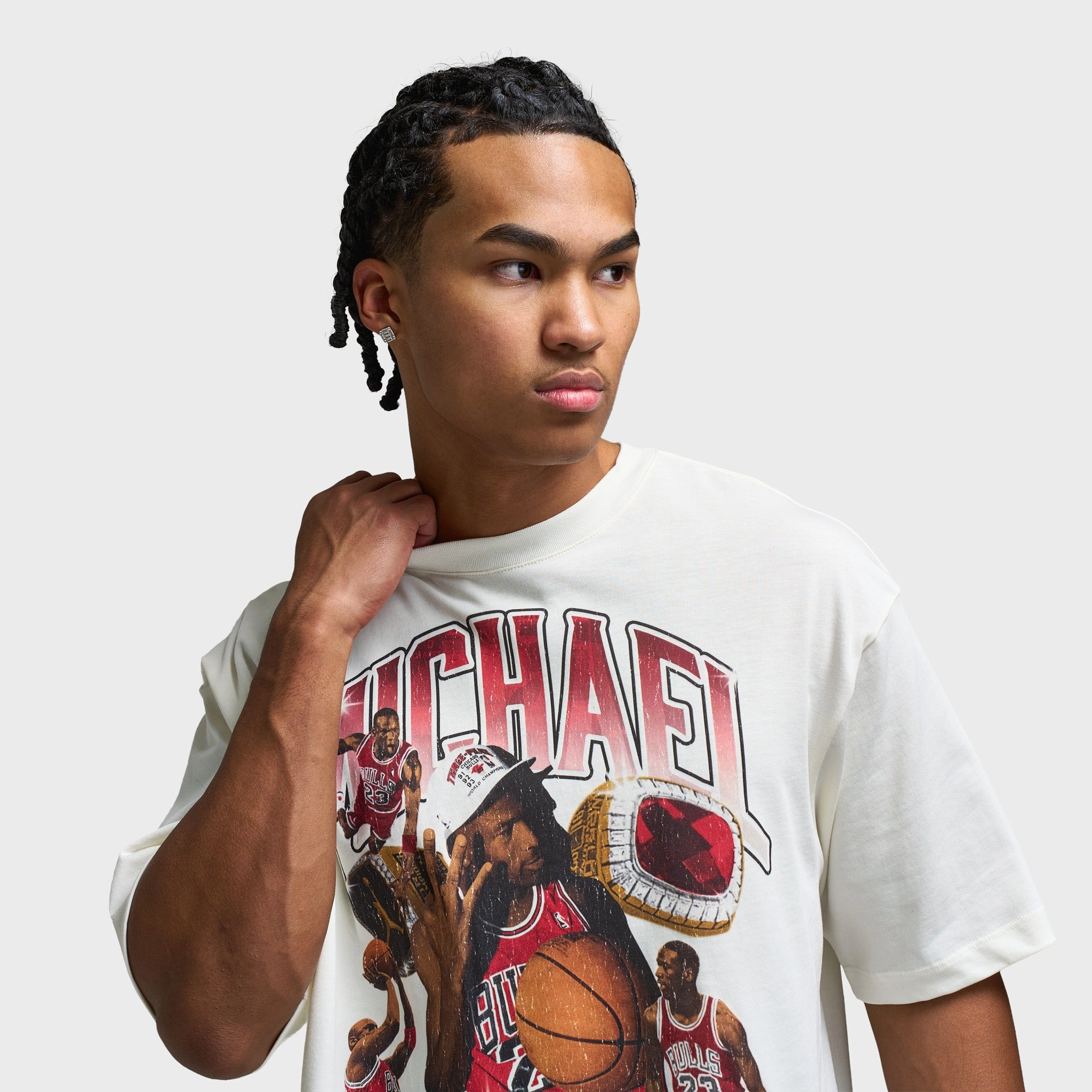 Jordan Photo Graphic Oversized T-Shirt Sail / Varsity Red - Varsity Red