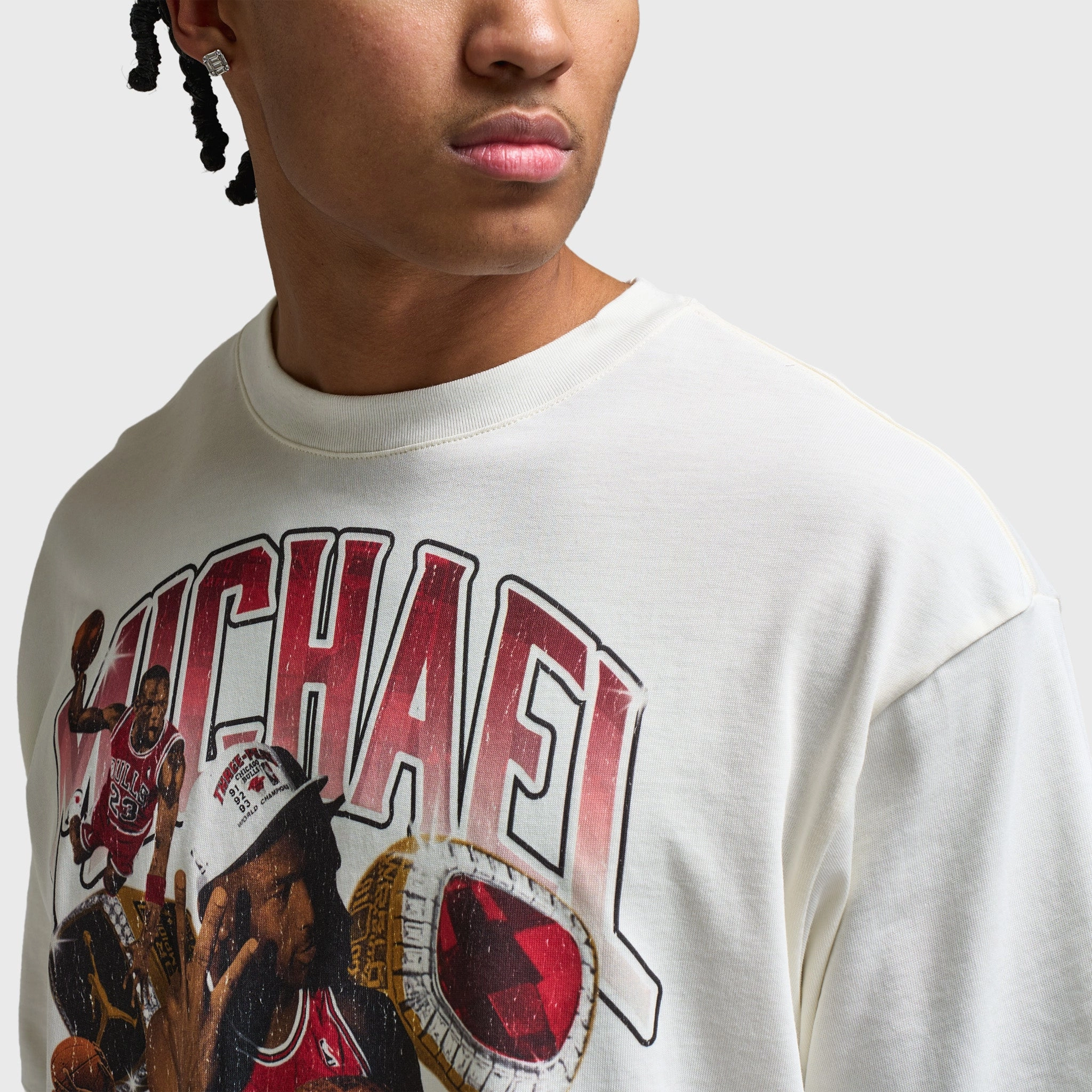 Jordan Photo Graphic Oversized T-Shirt Sail / Varsity Red - Varsity Red