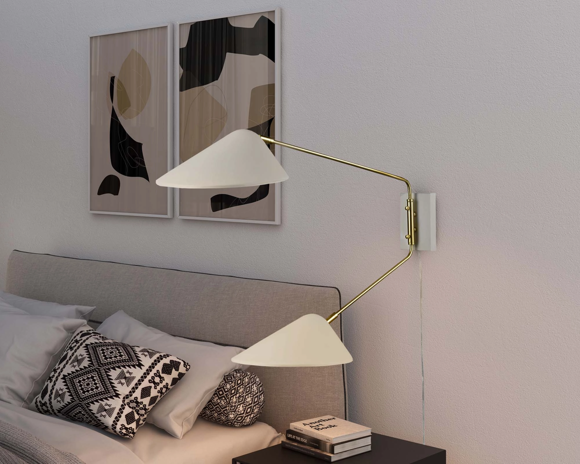 Journey 2-Light Swing Arm Wall Sconce by Modway