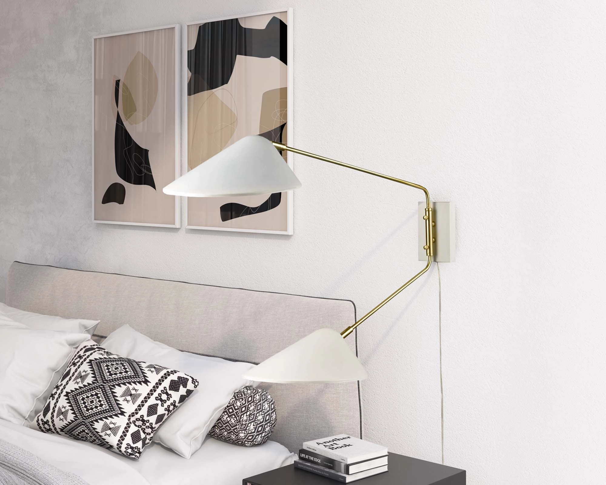 Journey 2-Light Swing Arm Wall Sconce by Modway