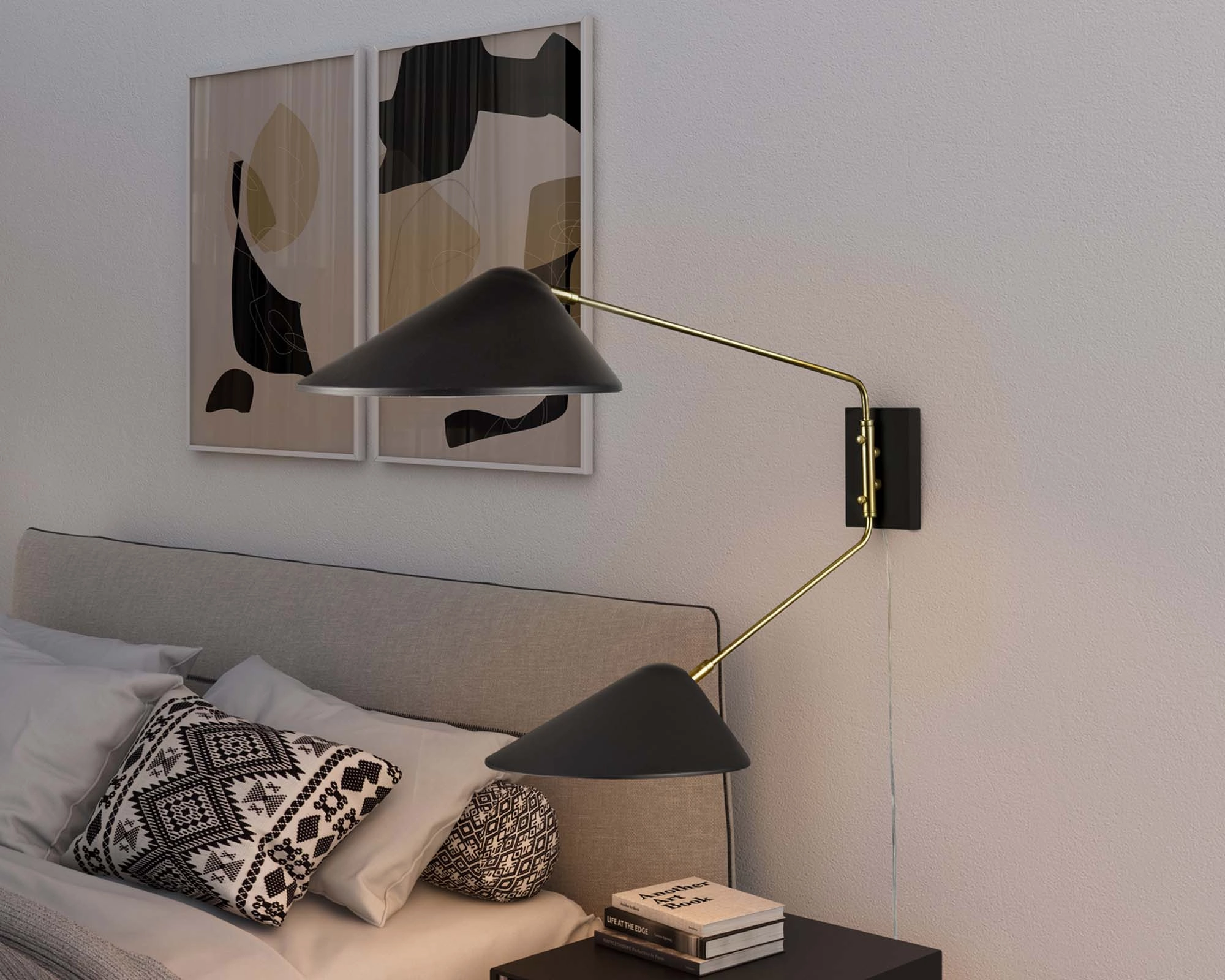 Journey 2-Light Swing Arm Wall Sconce by Modway