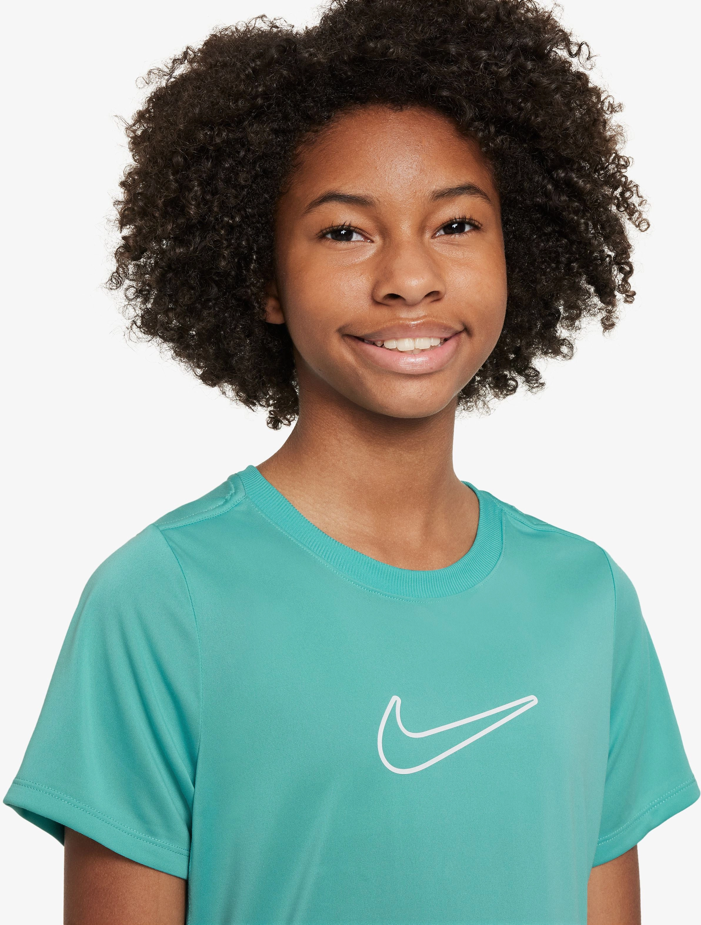 Nike One Fitted Big Kids Girls Dri-Fit Short Sleeve Top