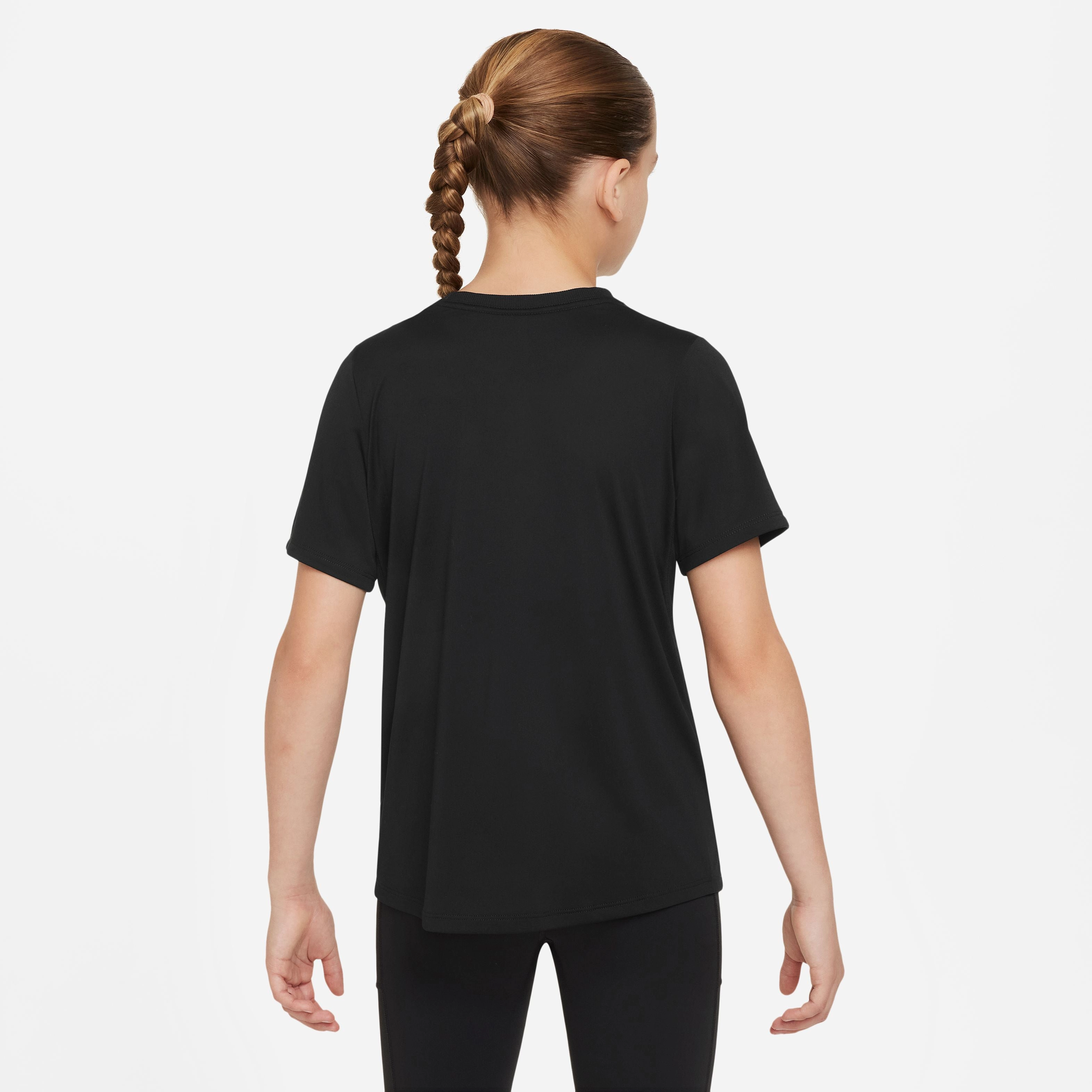 Nike One Fitted Big Kids Girls Dri-Fit Short Sleeve Top
