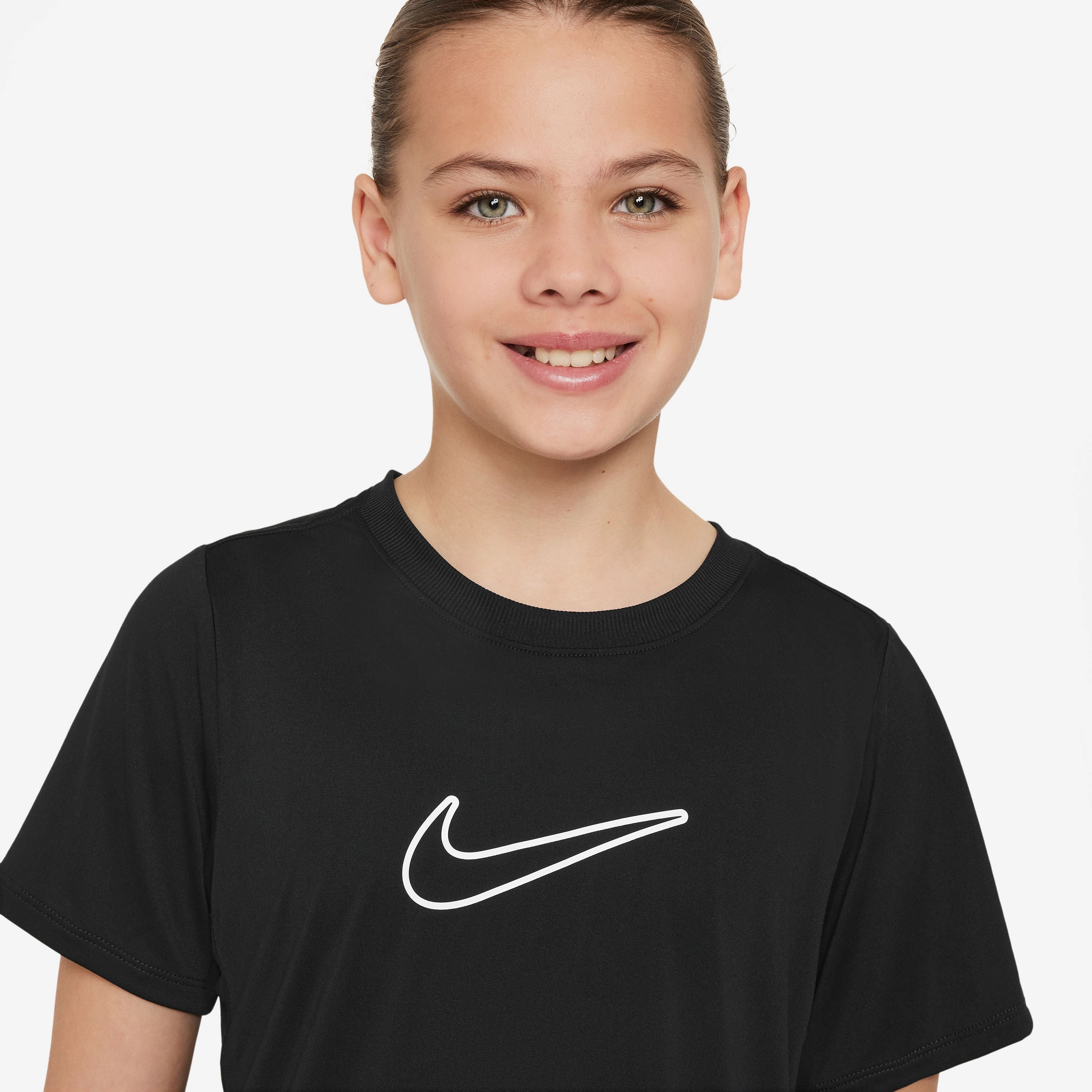 Nike One Fitted Big Kids Girls Dri-Fit Short Sleeve Top