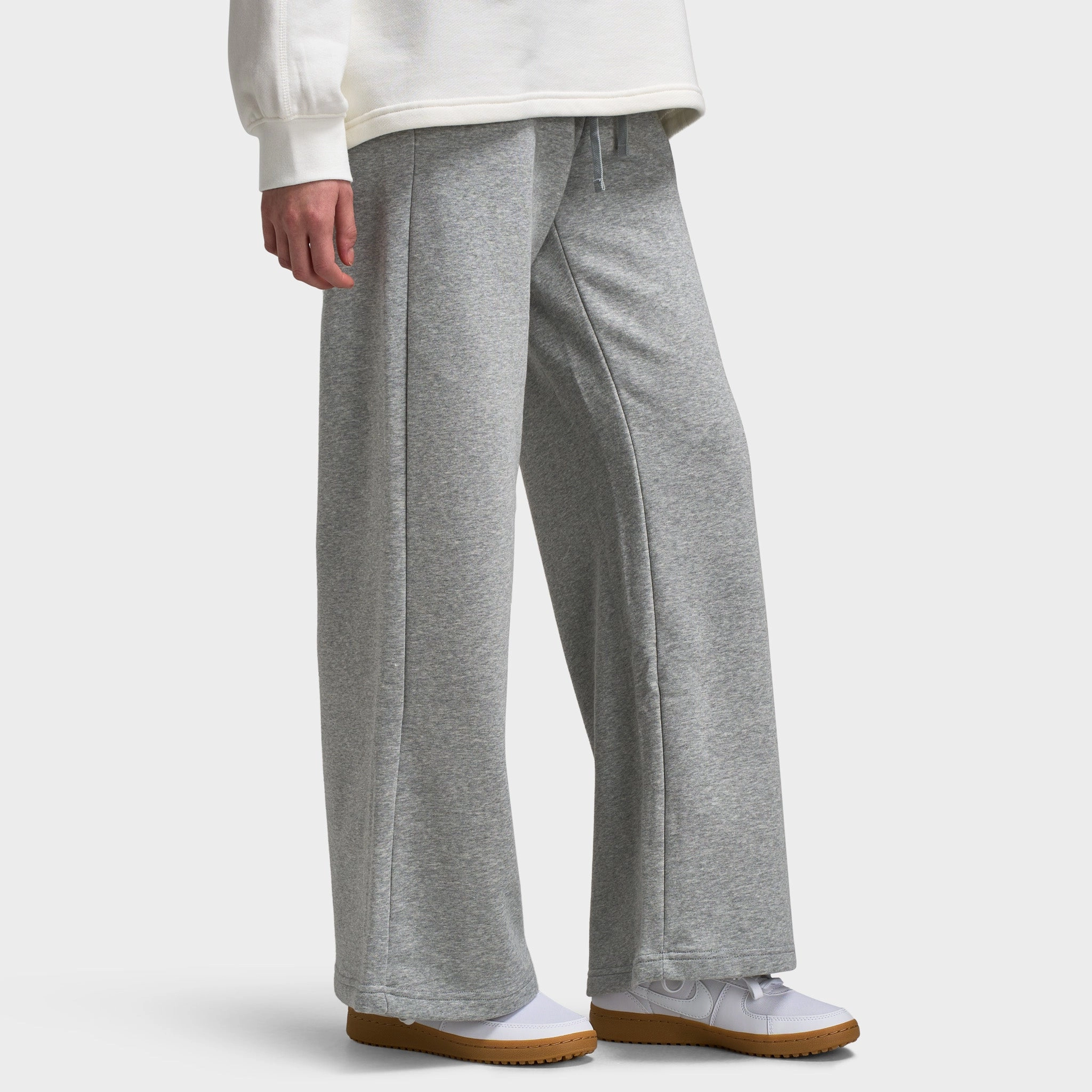 Nike Sportswear Women's Club Fleece Wide-Leg Sweatpants Dark Grey Heather / White