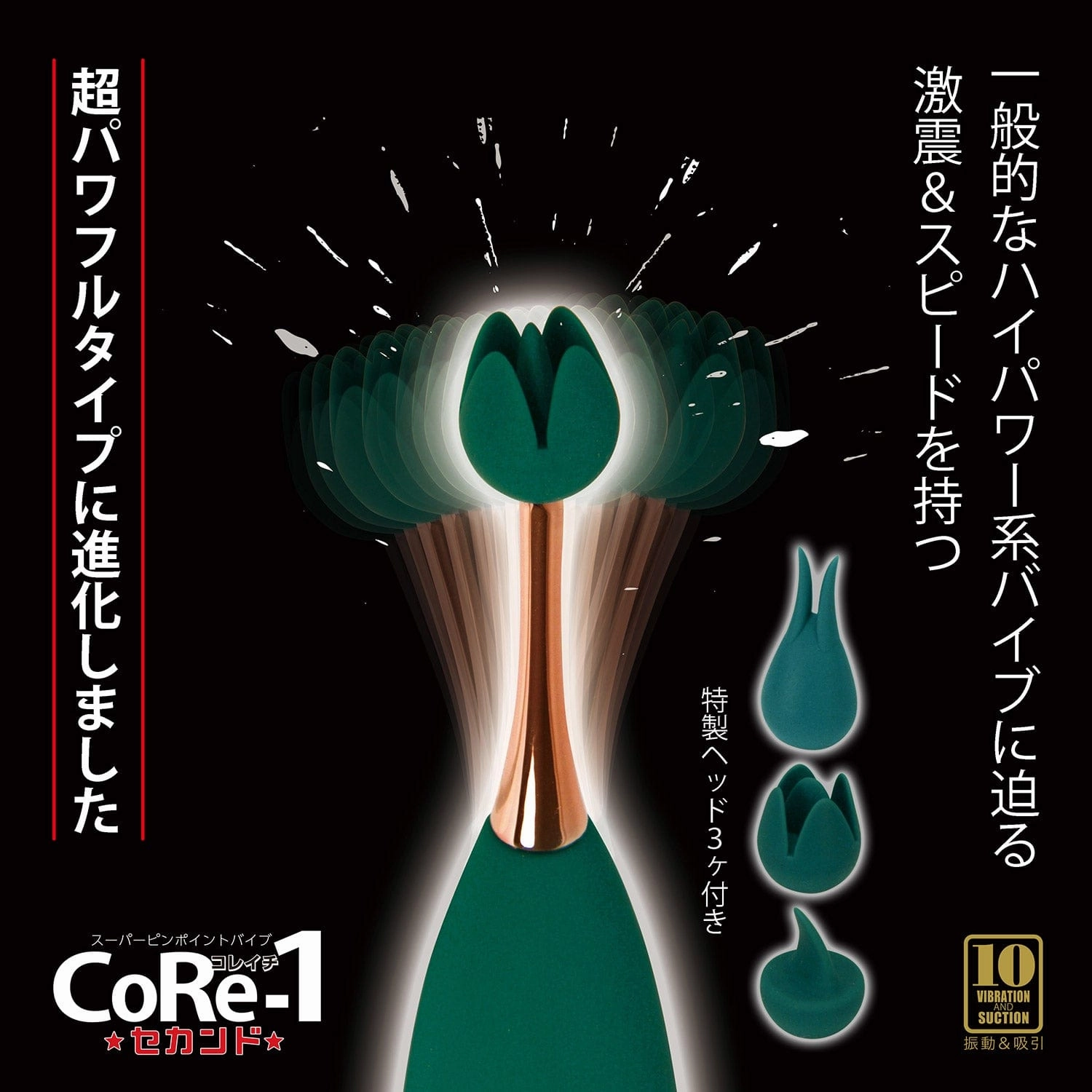 NPG - CoRe-1 Multi Tips Vibration and Suction Vibrator (Green)