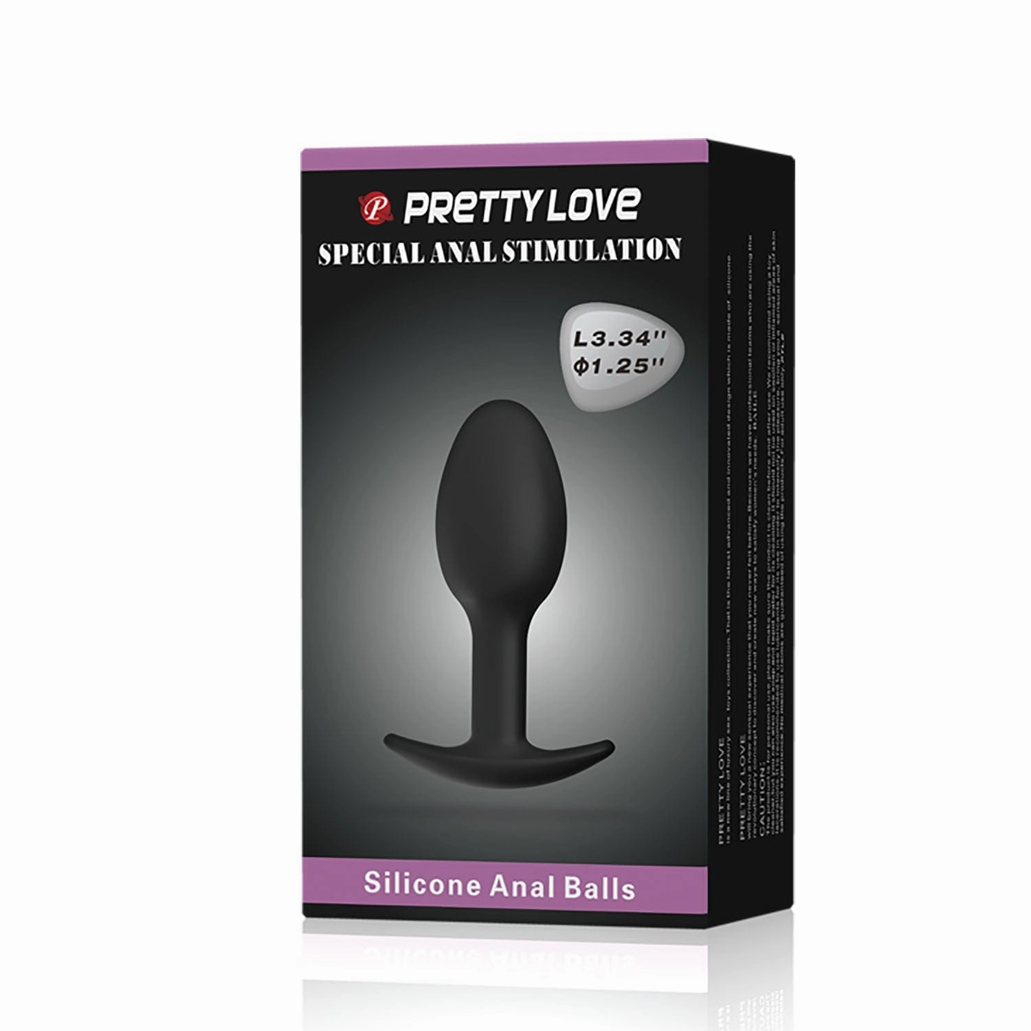 Pretty Love - Heavy Balls Silicone Butt Plug (Black)
