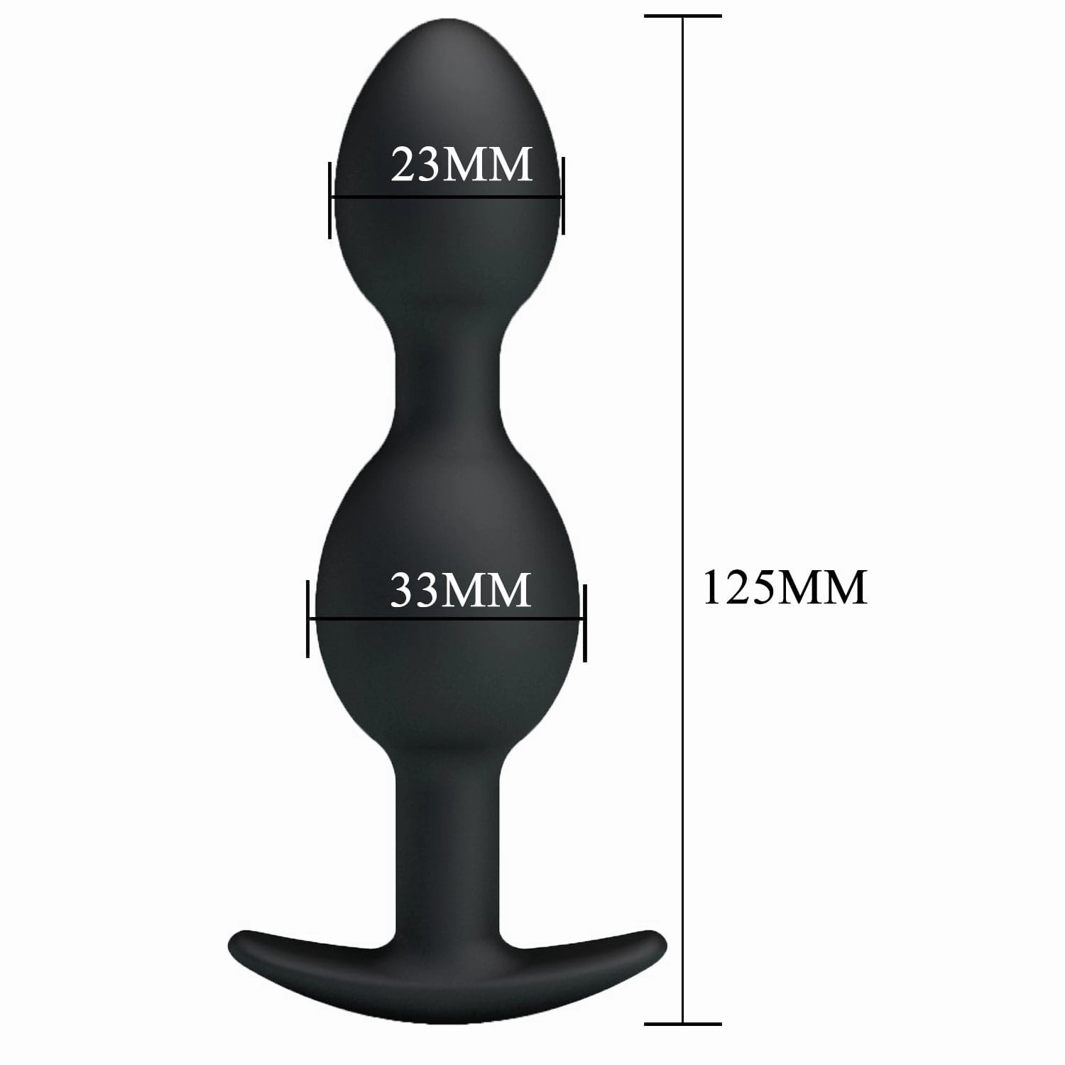 Pretty Love - Heavy Balls Silicone Butt Plug (Black)