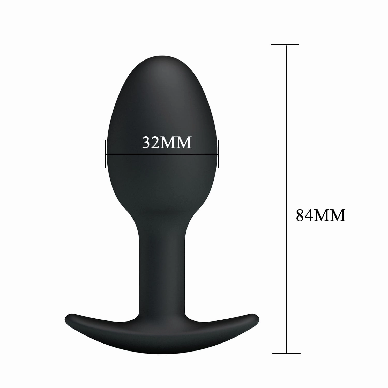 Pretty Love - Heavy Balls Silicone Butt Plug (Black)