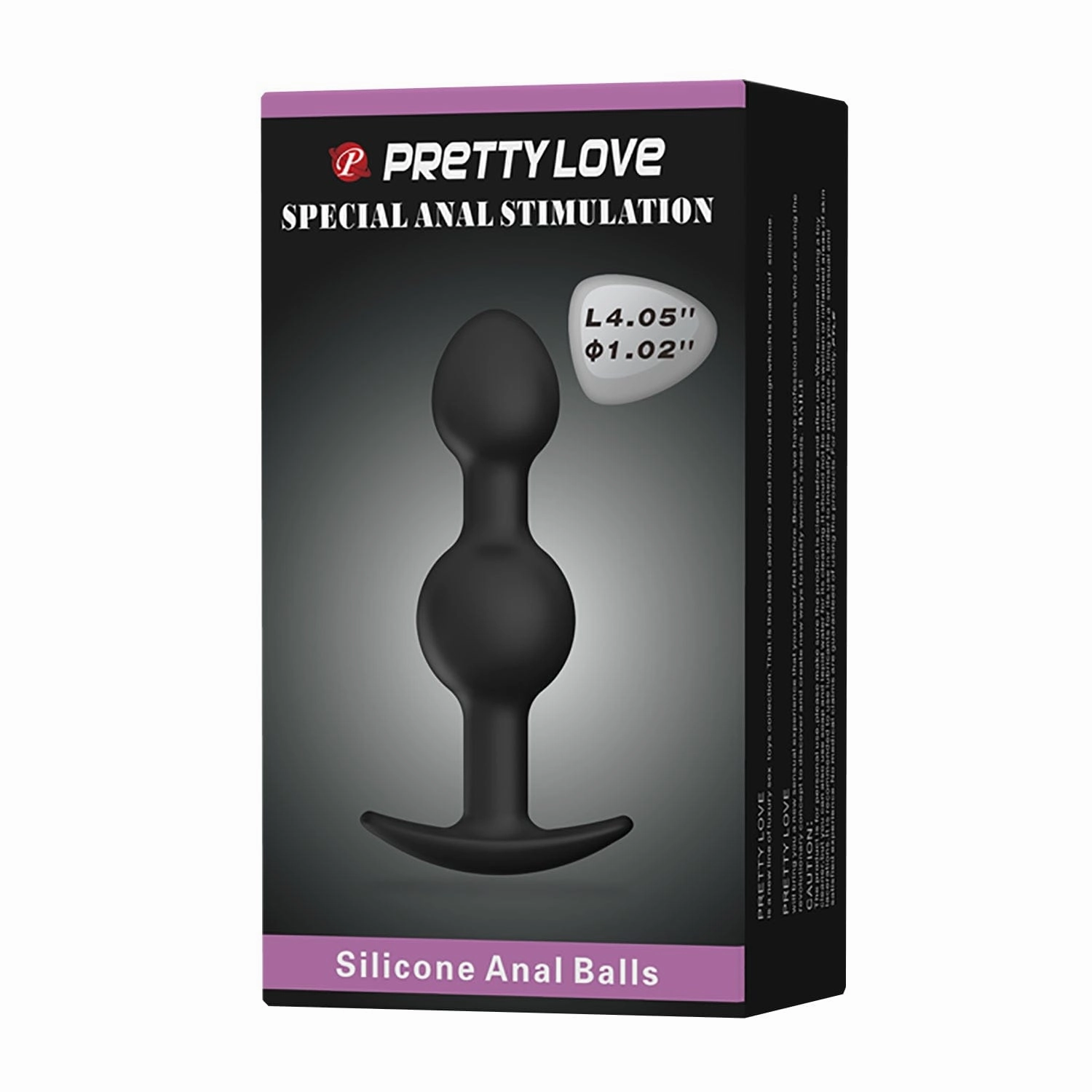 Pretty Love - Heavy Balls Silicone Butt Plug (Black)
