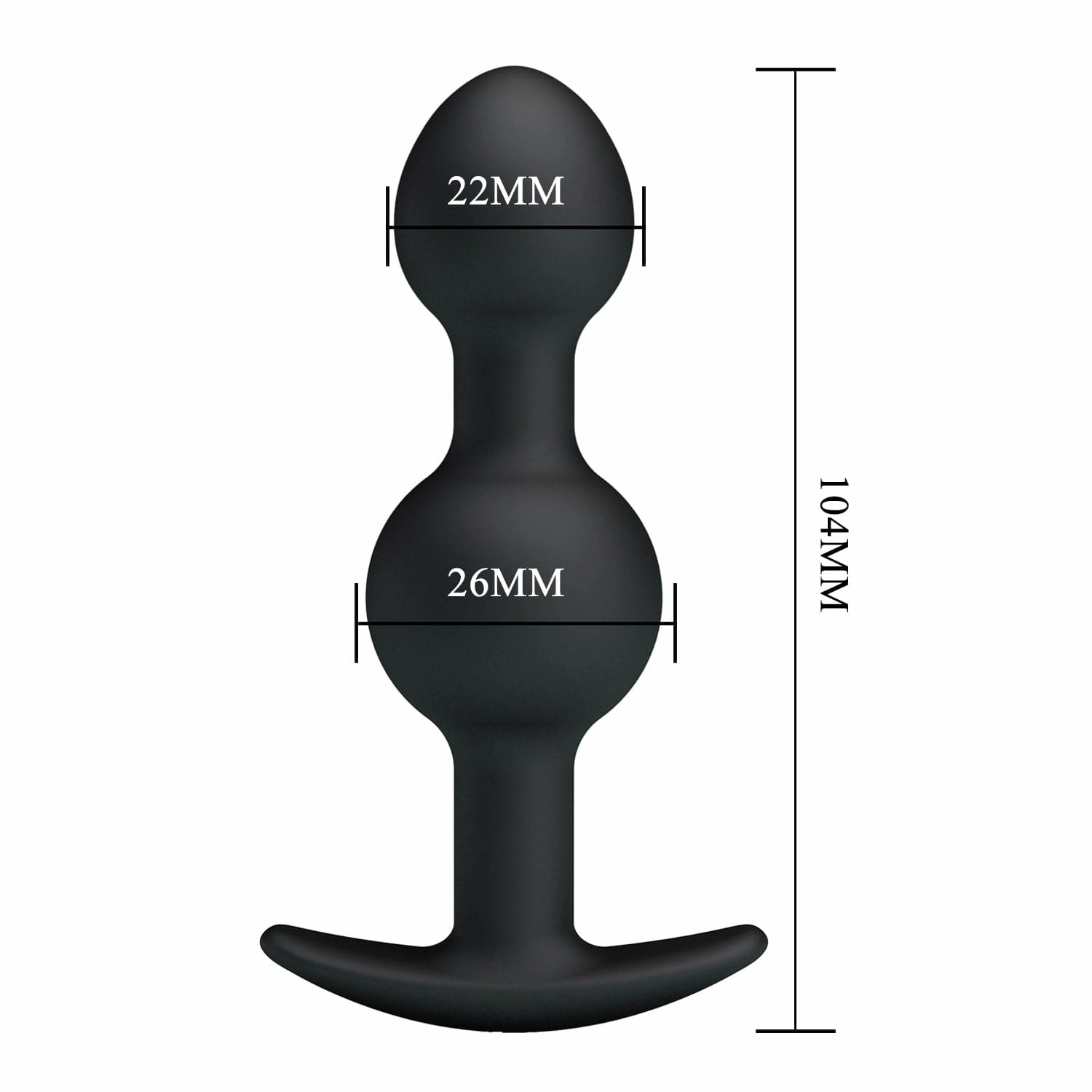 Pretty Love - Heavy Balls Silicone Butt Plug (Black)
