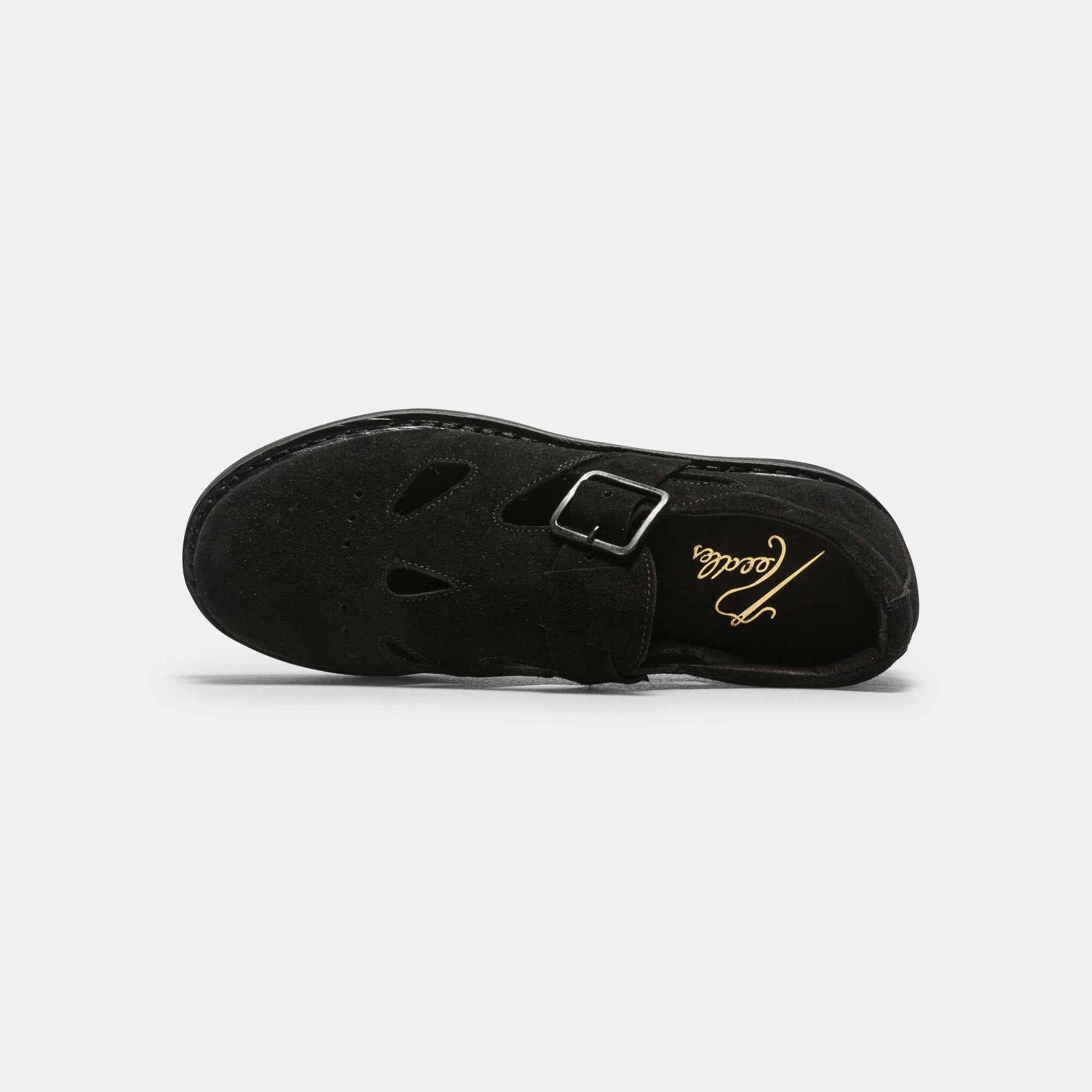 Strapped Oxford - Black Leather