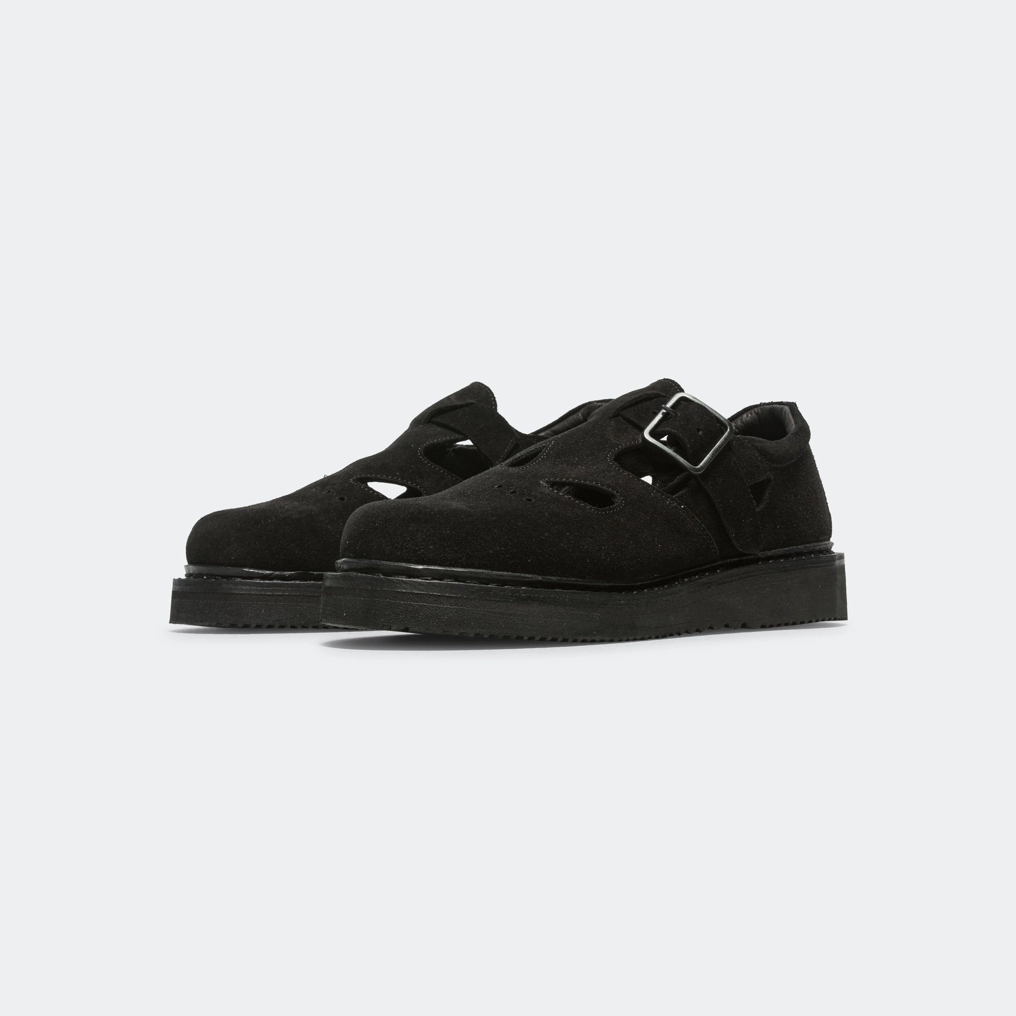 Strapped Oxford - Black Leather