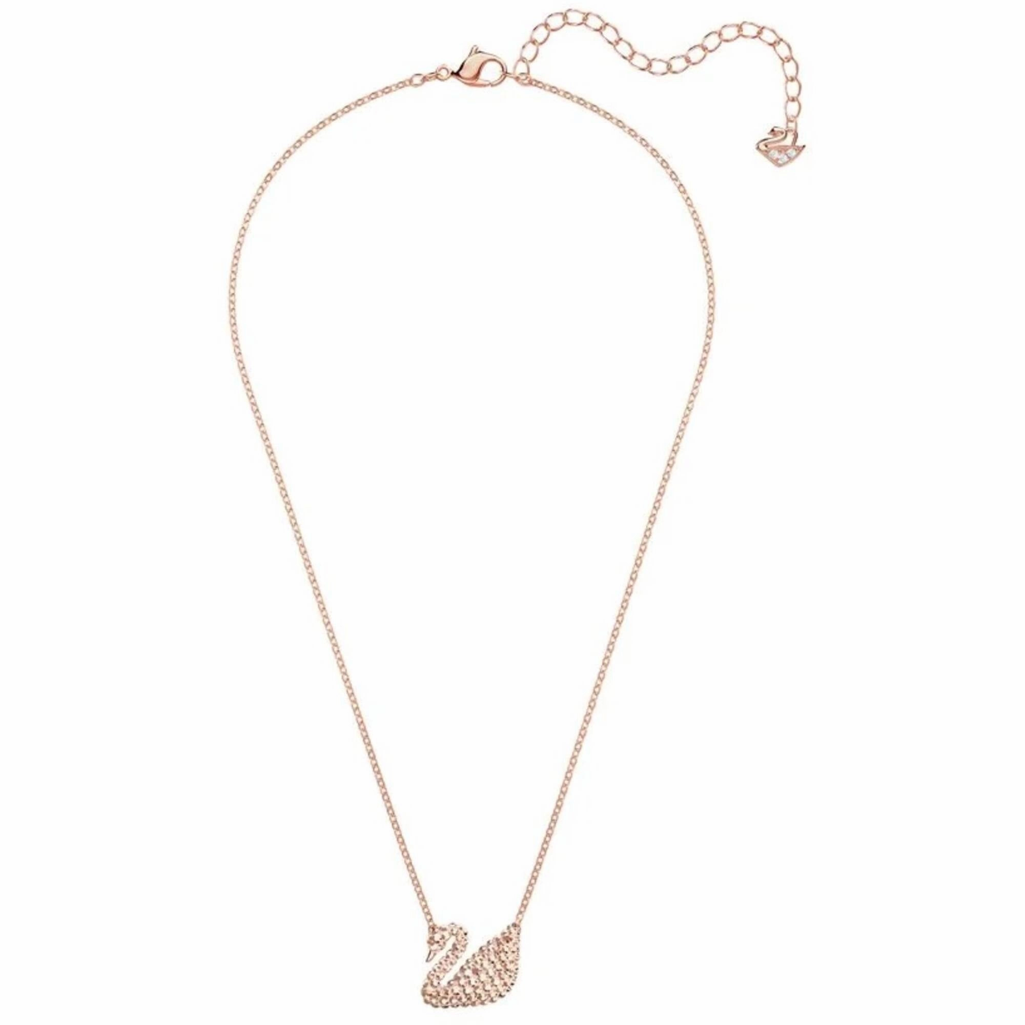 Swarovski Women's Necklace - Iconic Swan Crystal Rose Gold Plated | 5368988