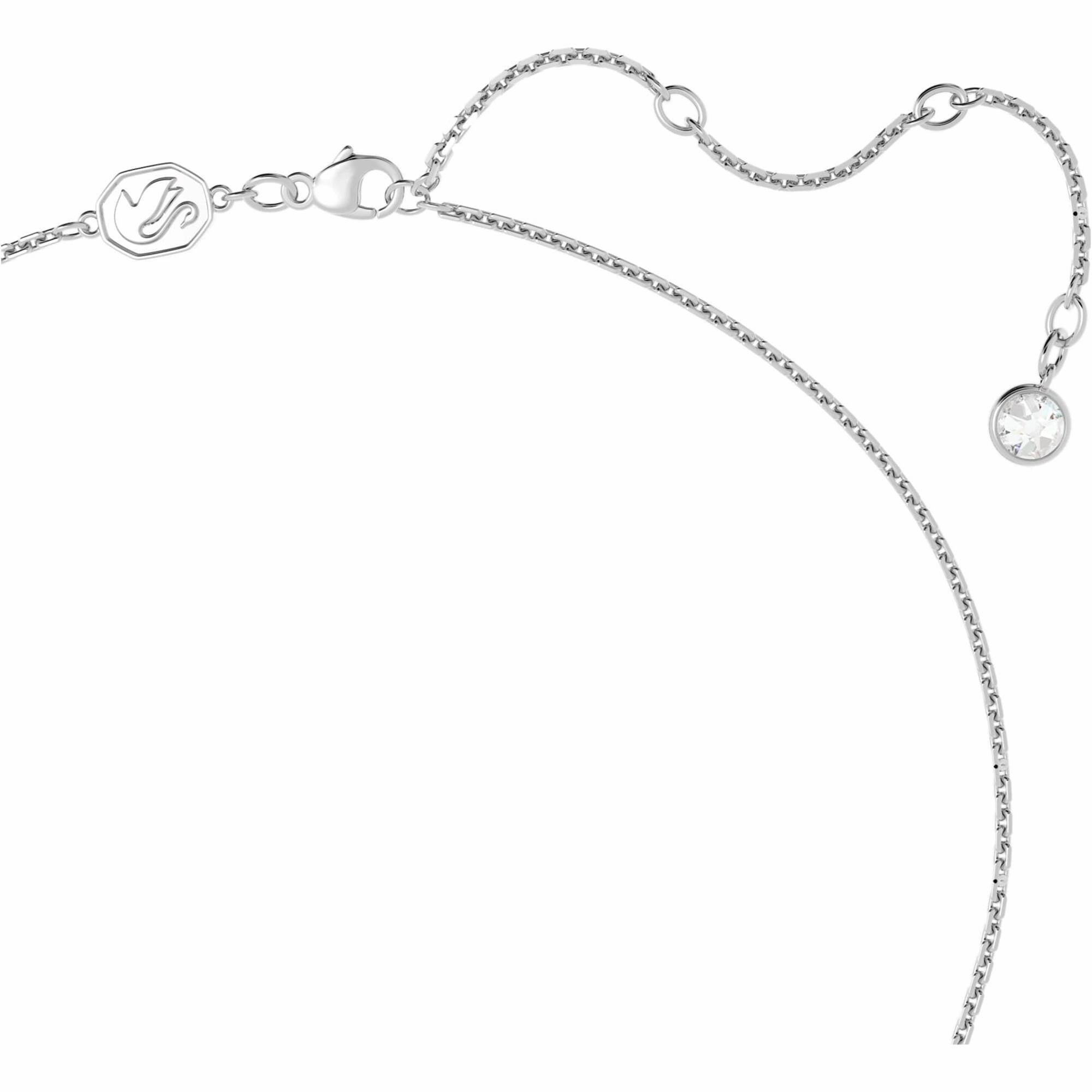 Swarovski Women's Pendant Necklace - Una Pink Crystal Rhodium Plated Large | 5631931