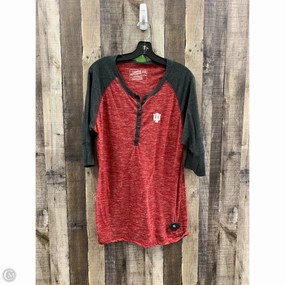 Top 3/4 Sleeve By Cme In Grey & Red, Size: Xxl