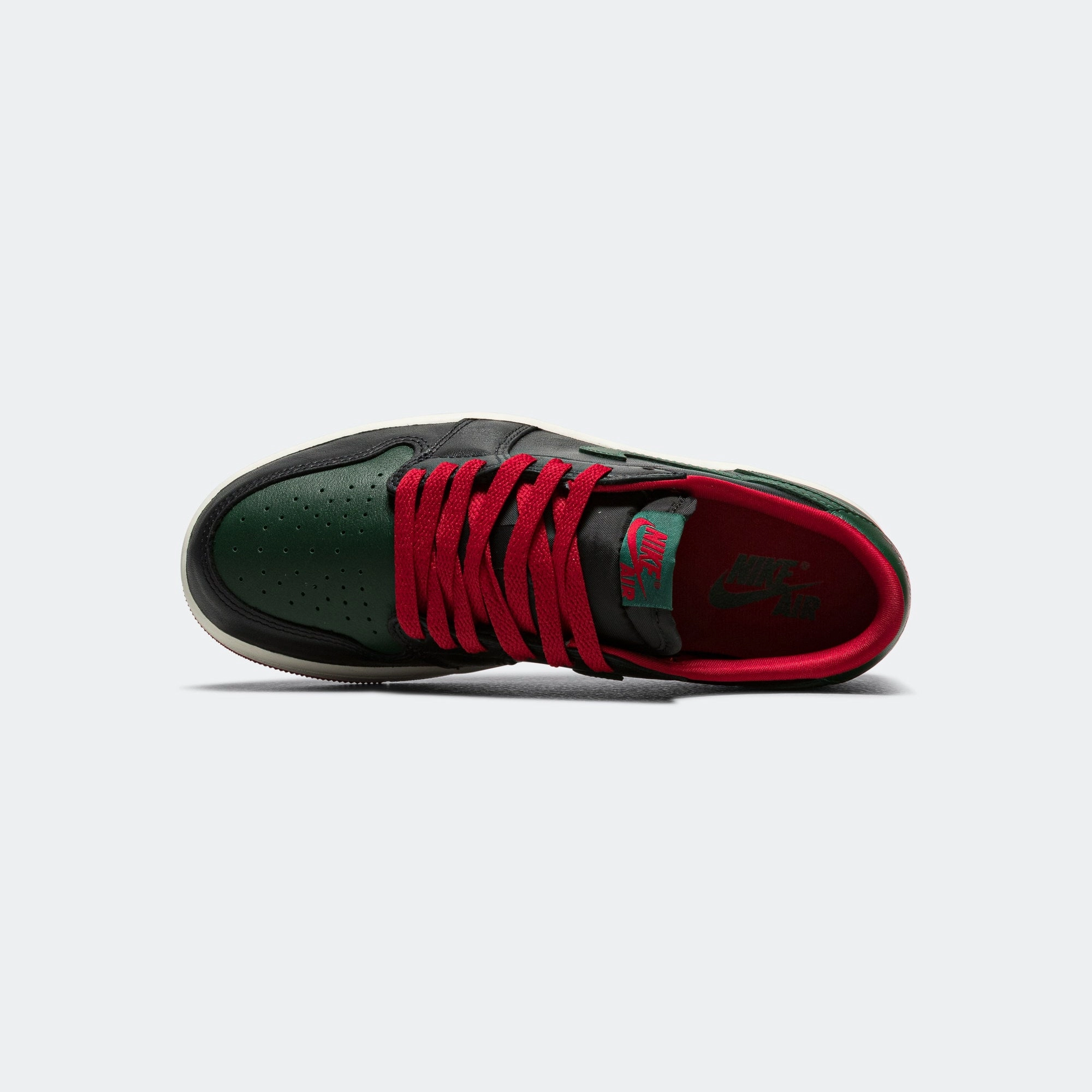Womens Air Jordan 1 Low OG - Black/Gorge Green-Varsity Red-Sail
