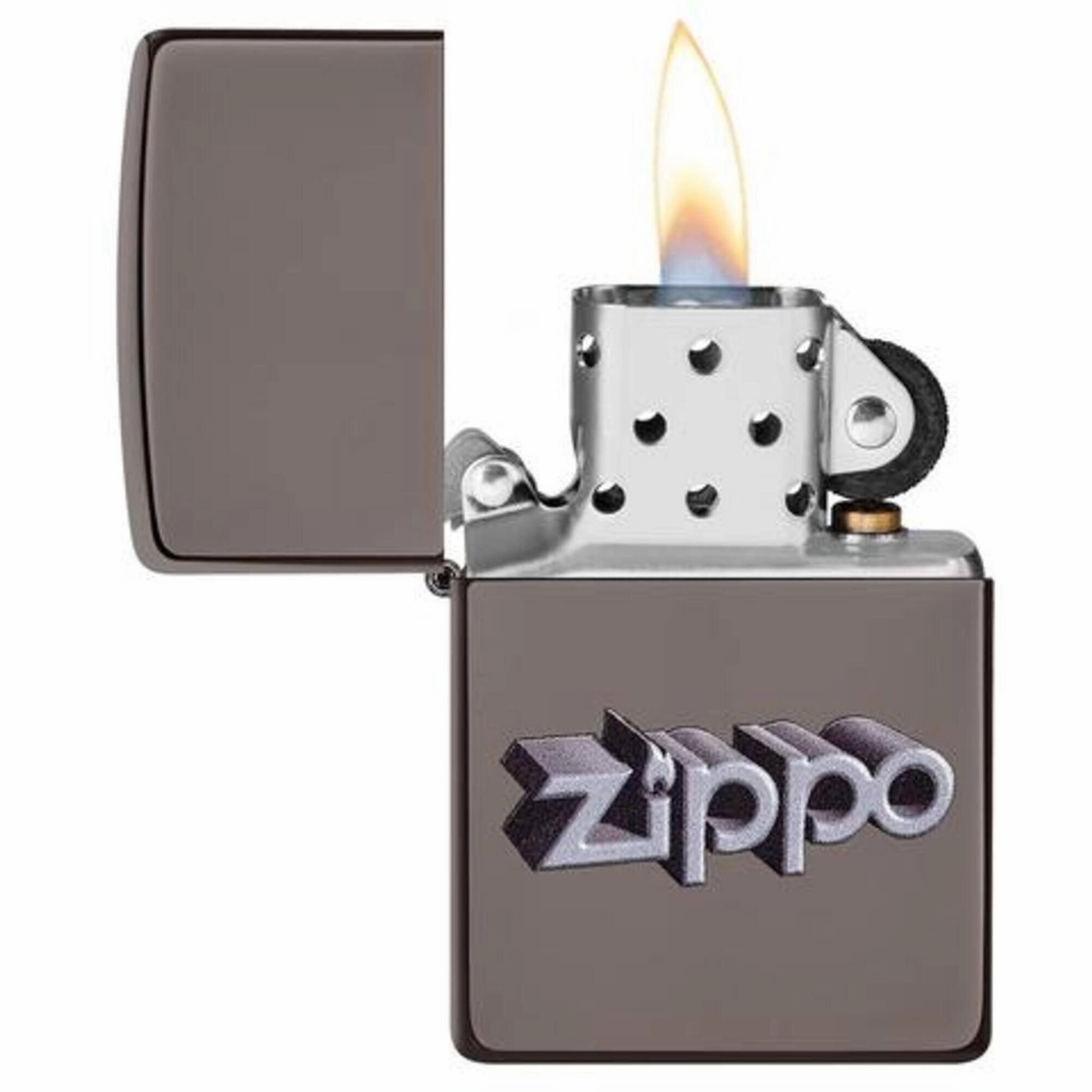 Zippo Windproof Pocket Lighter - 3D Zippo Logo Black Ice Metal | 49417