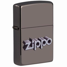 Zippo Windproof Pocket Lighter - 3D Zippo Logo Black Ice Metal | 49417
