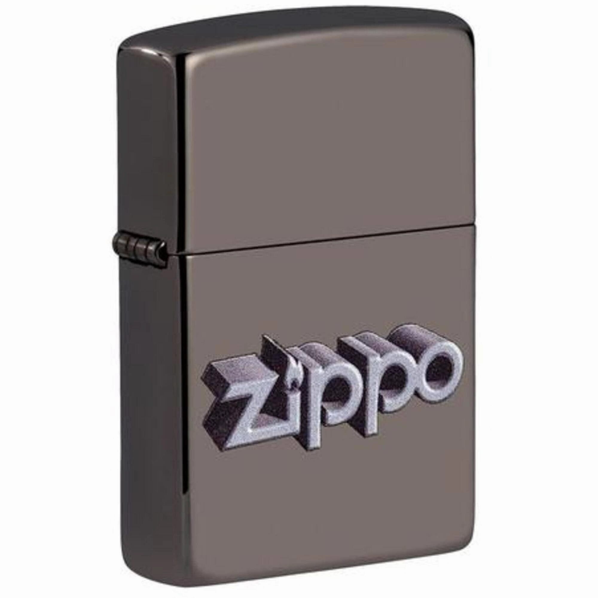 Zippo Windproof Pocket Lighter - 3D Zippo Logo Black Ice Metal | 49417